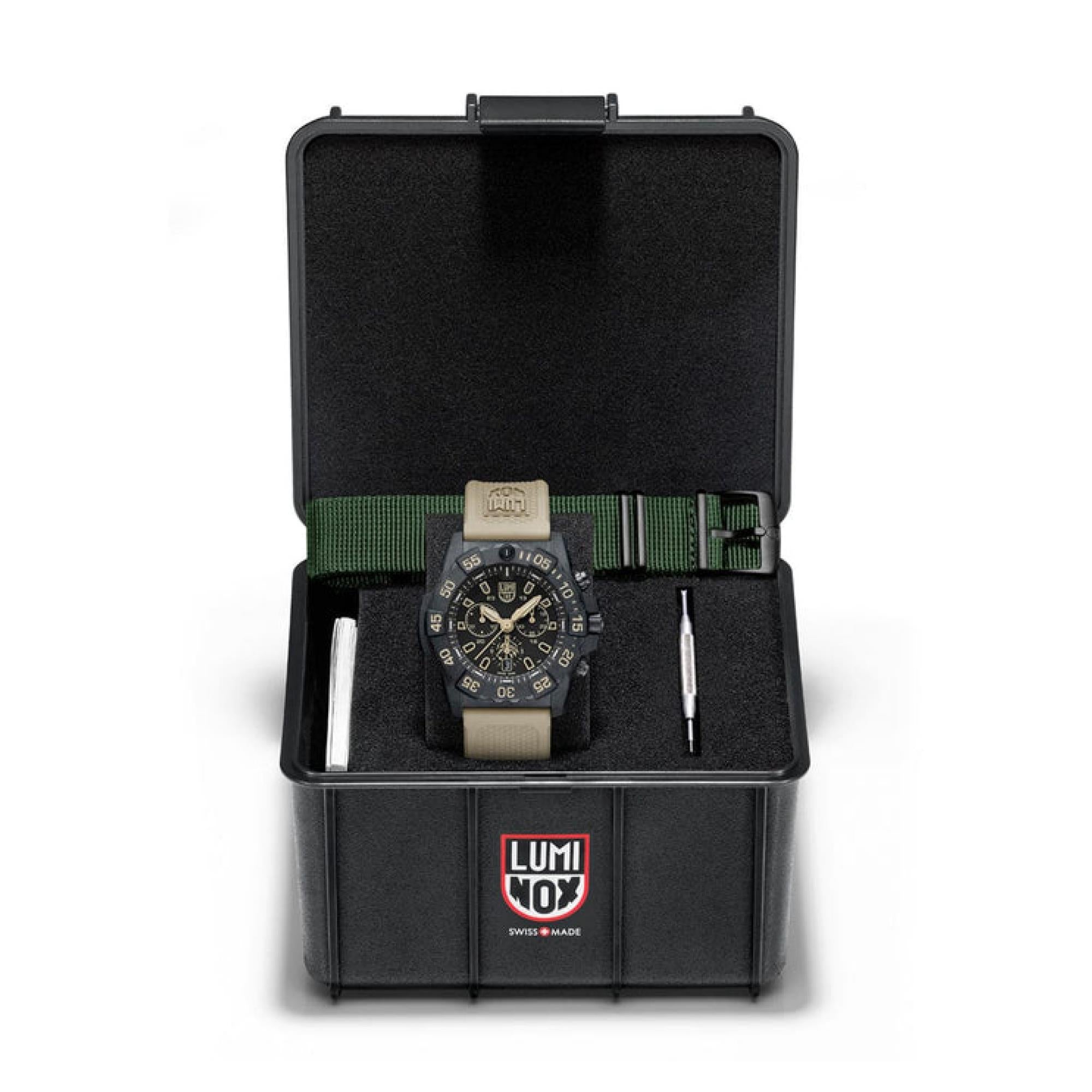 LUMINOX NAVY SEAL CHRONOGRAPH 3580 SERIE SCHWARZES ZIFFERBLATT HERREN UHR XS.3590.NSF.SET