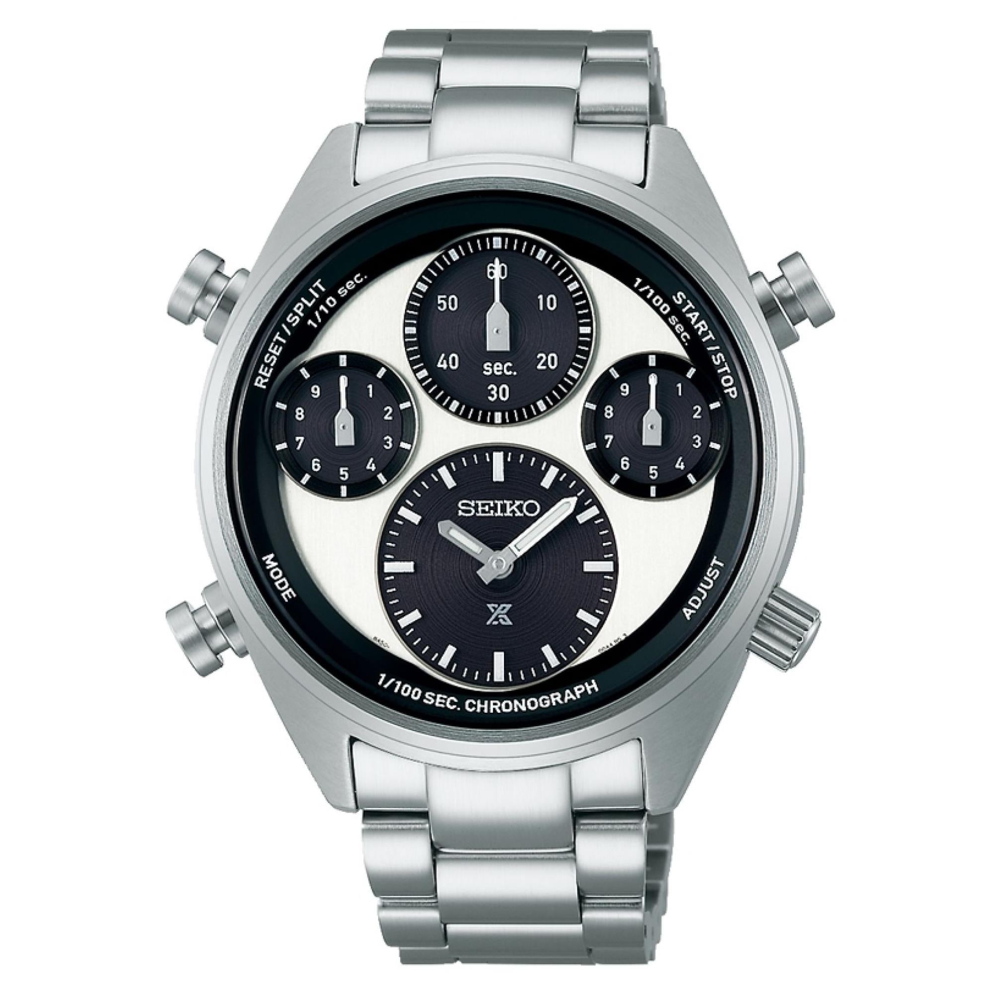 Seiko Prospex Panda Speedtimer One-Hundredth of a Second Solar Chronograph Multicoloured Dial Men's Watch SFJ001P1