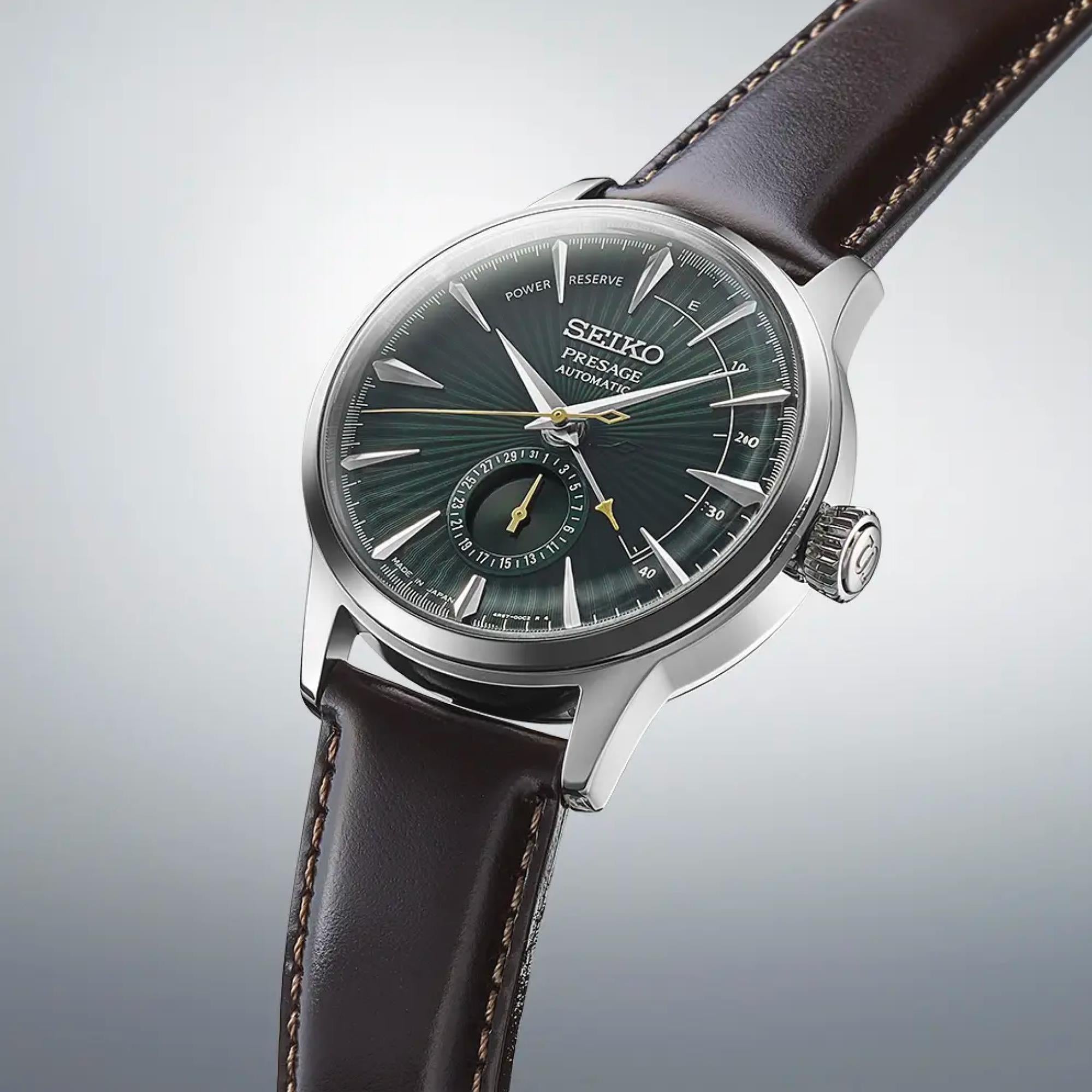 Seiko Presage Cocktail Time 'Midnight Mockingbird' Grün Zifferblatt Herren Uhr SSA459J1