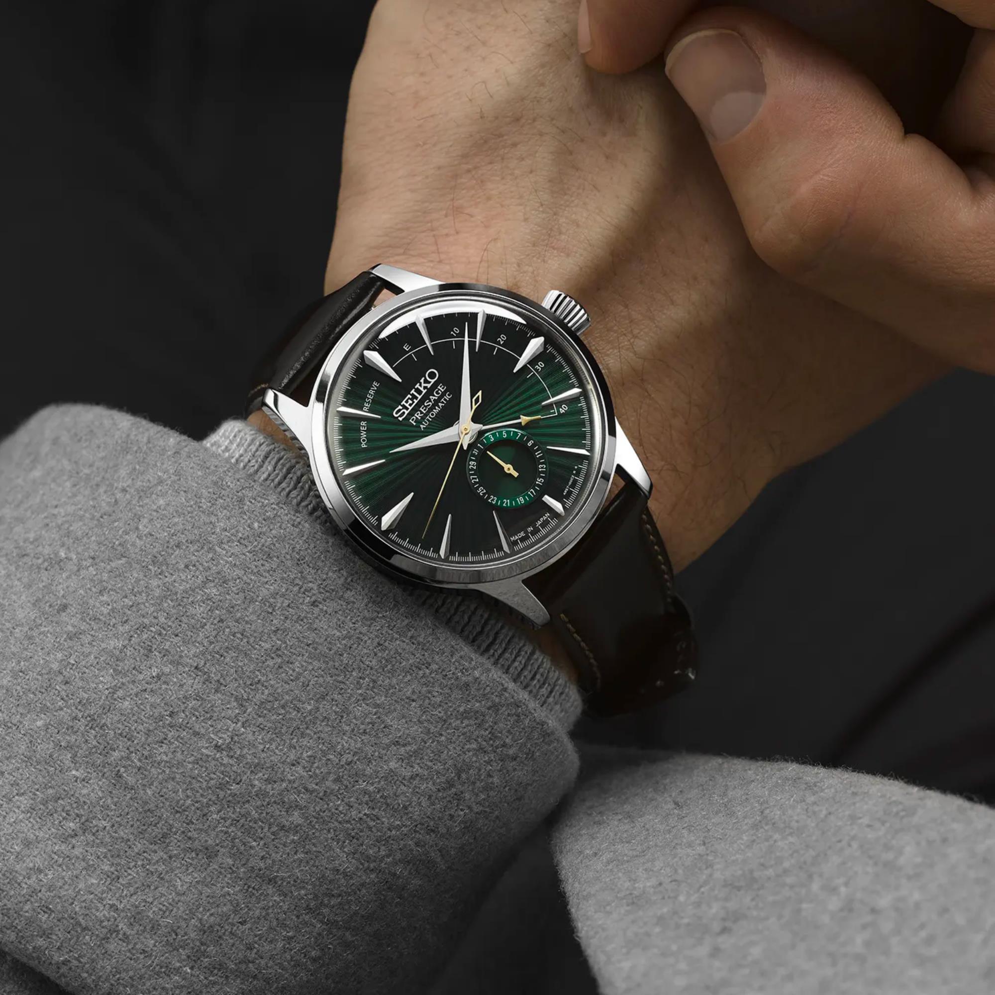Seiko Presage Cocktail Time 'Midnight Mockingbird' Grün Zifferblatt Herren Uhr SSA459J1