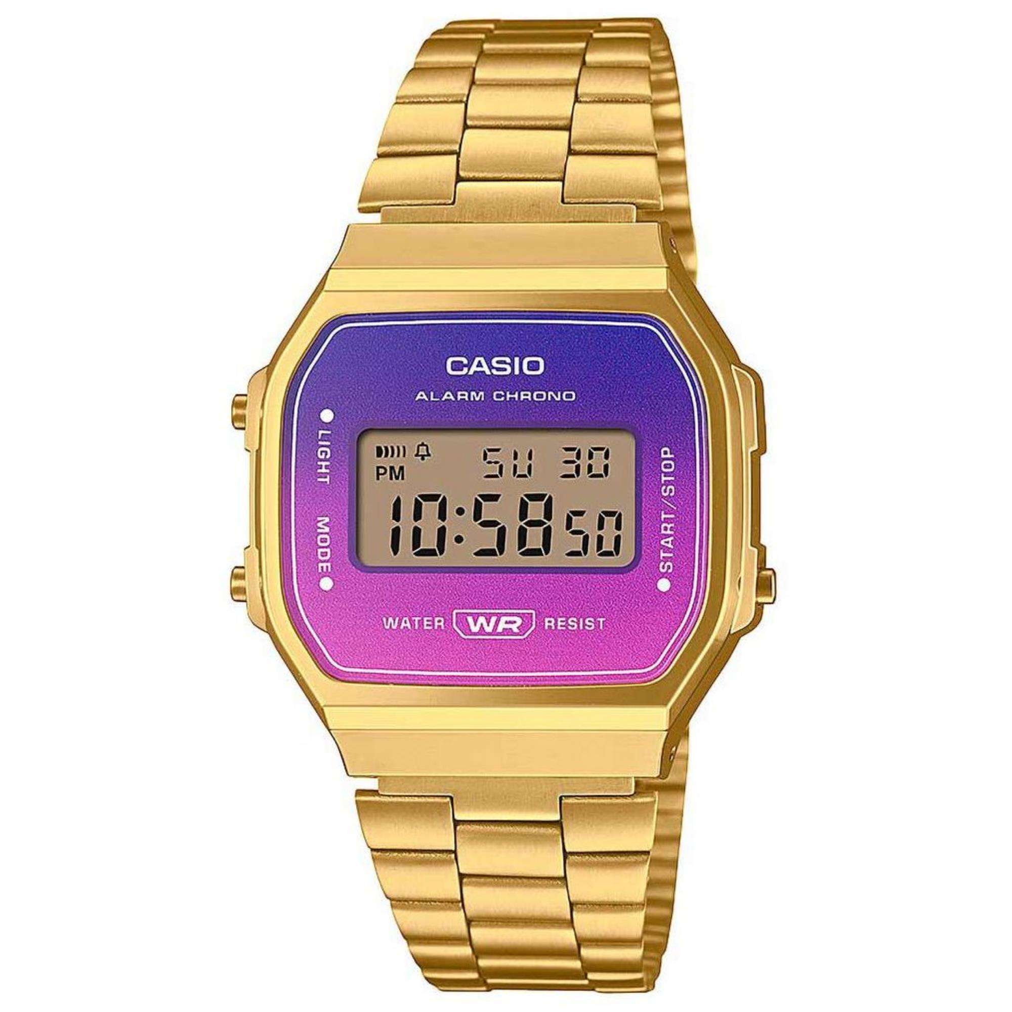 Casio Vintage Goldbeschichtet Lila Zifferblatt Digitaluhr A168WERG-2AEF
