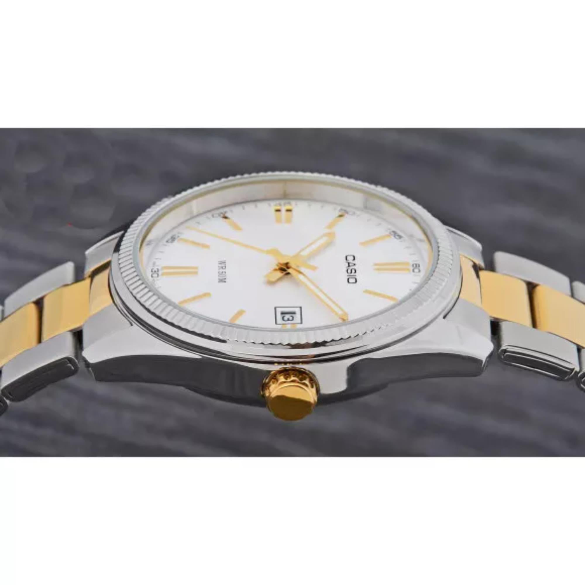 Casio Quartz Silver Dial Two-Tone Stainless Steel Bracelet Watch MTP-1302PSG-7AVEF