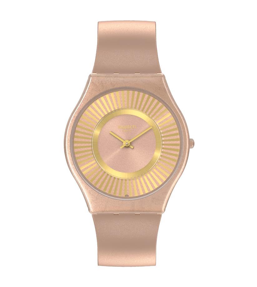 Swatch Tawny Radiance Quartz Silicone Strap Watch SS08C102