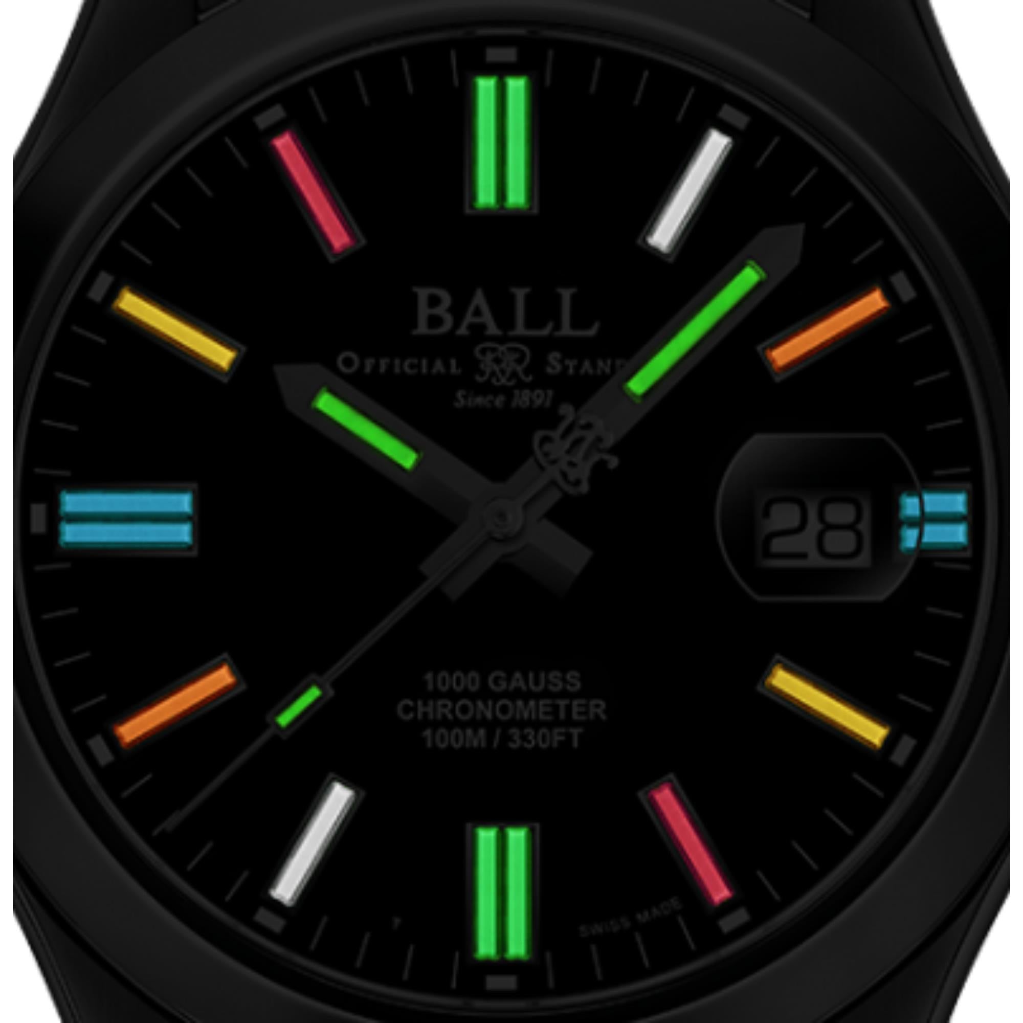 Ball Engineer III Legend II Limited Edition Automatik Schwarzes Zifferblatt Stahlarmband Herrenuhr NM9016C-S5C-BKR