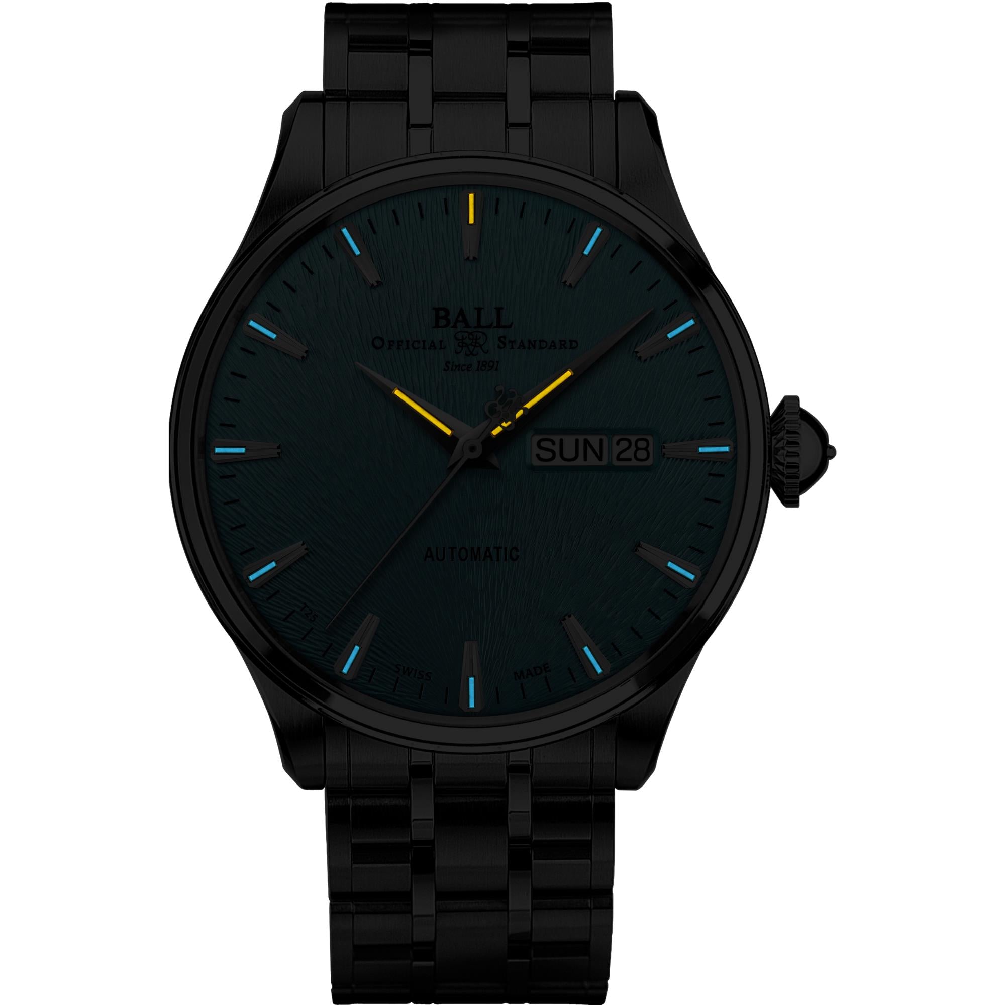 Ball Trainmaster Eternity Automatik Eisblaues Zifferblatt Edelstahlarmband Herren Uhr NM2080D-S2J-IBE