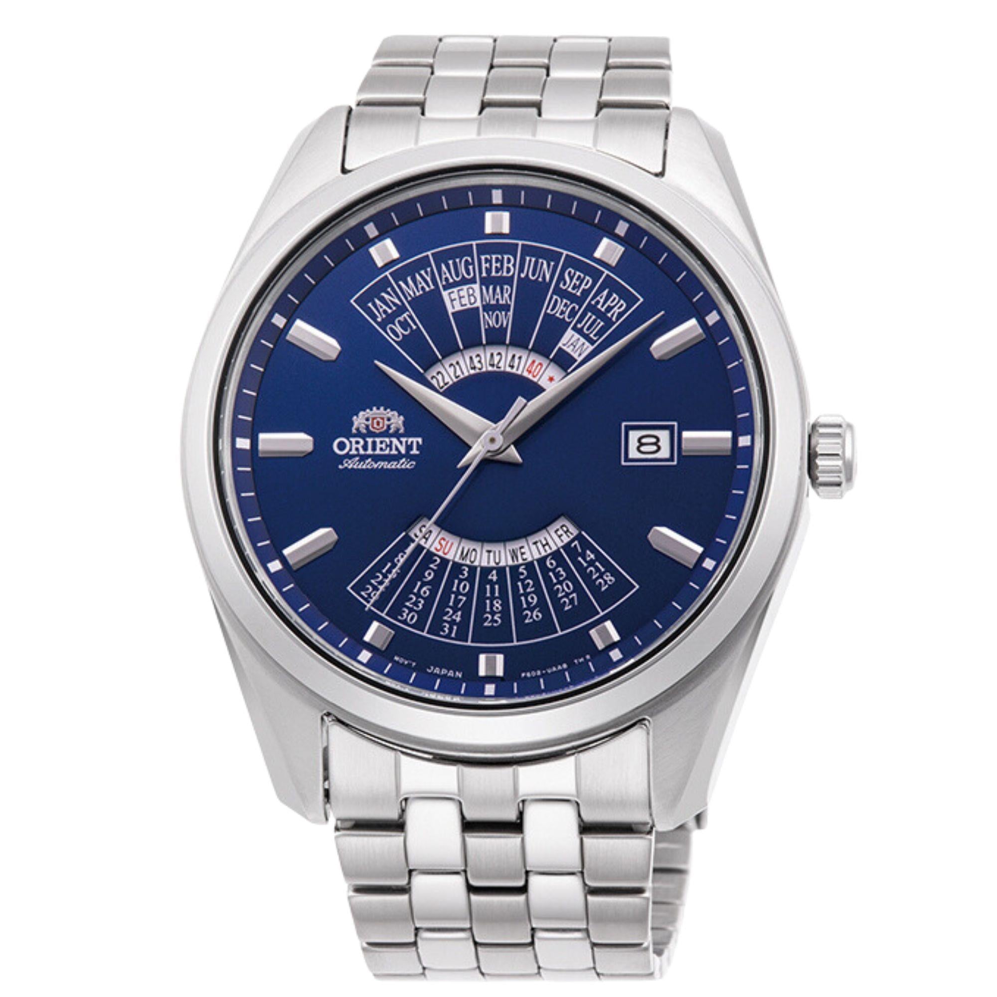 Orient Multi-Year Calendar 43.5mm Blue Dial Steel Mens Automatic Watch RA-BA0003L10B