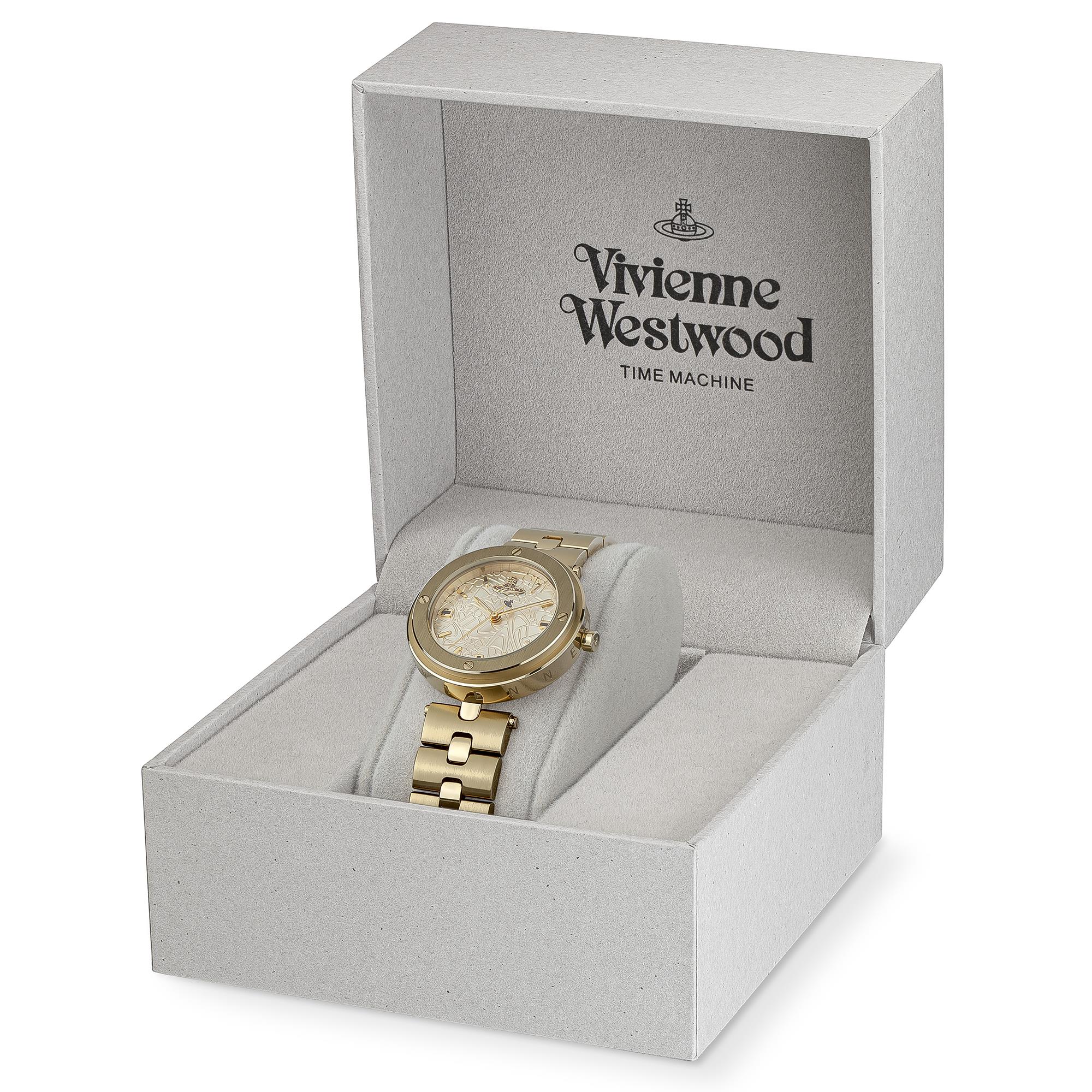 Vivienne Westwood Whitehall Quarz Golden Zifferblatt Golden Edelstahl Armband Damen Uhr VV287CPGD