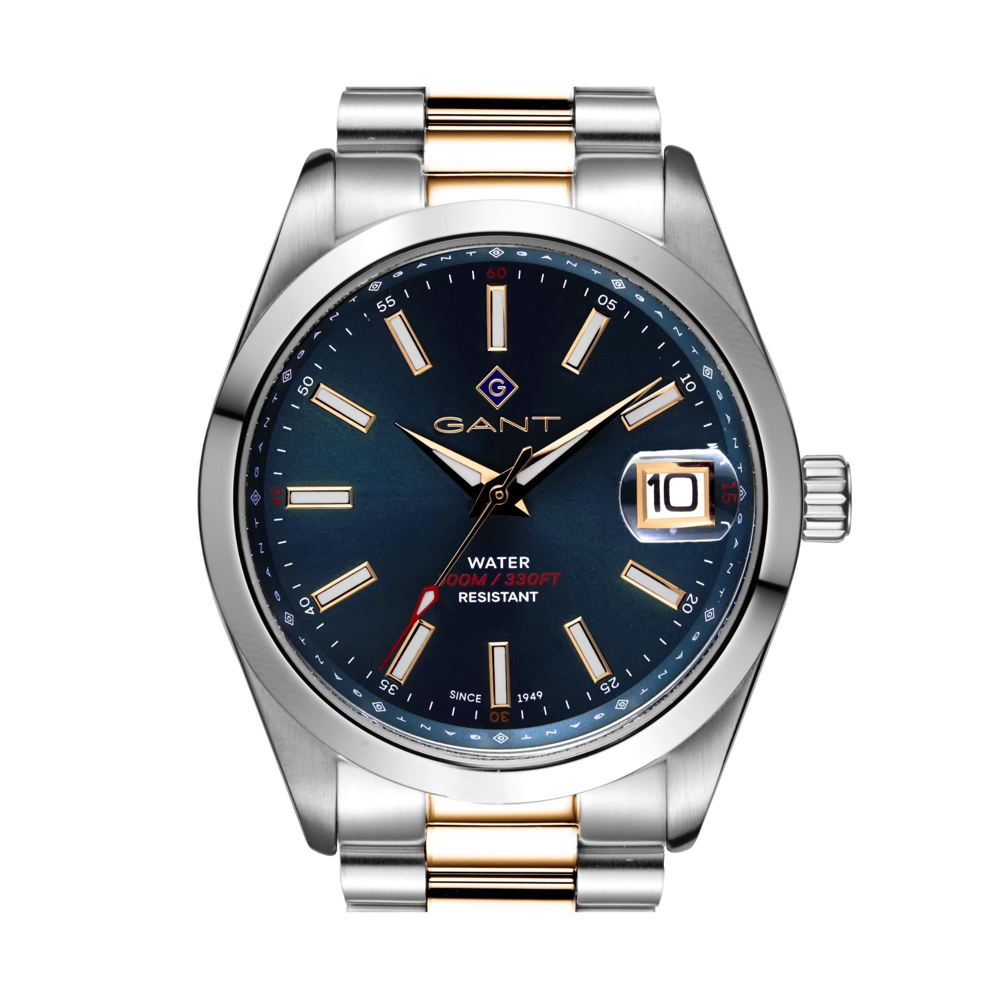 Gant Sussex Eastham Quarz Uhr mit blauem Zifferblatt und zweifarbigem Edelstahlarmband für Herren G161009