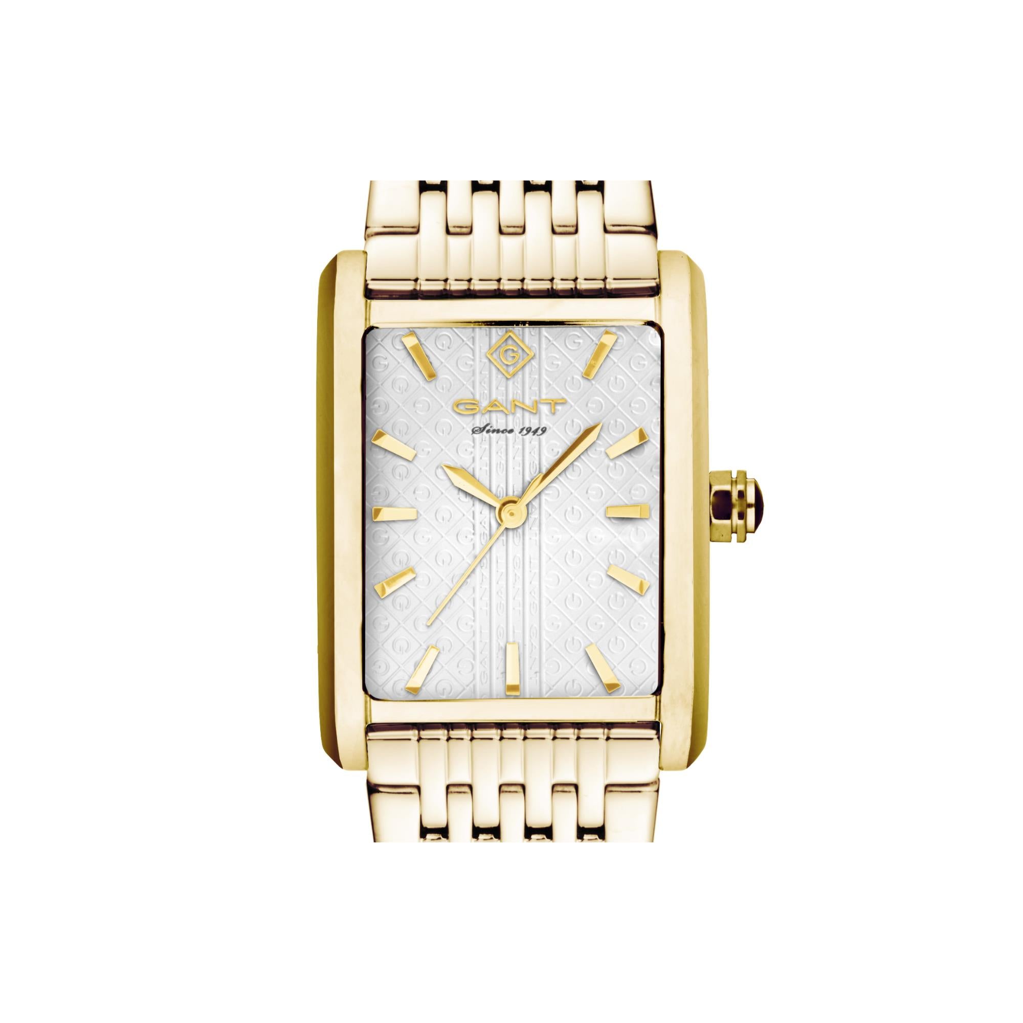 Gant Rhode Island Quarz Weißes Zifferblatt Gold PVD Stahlarmband Damen Uhr G173002