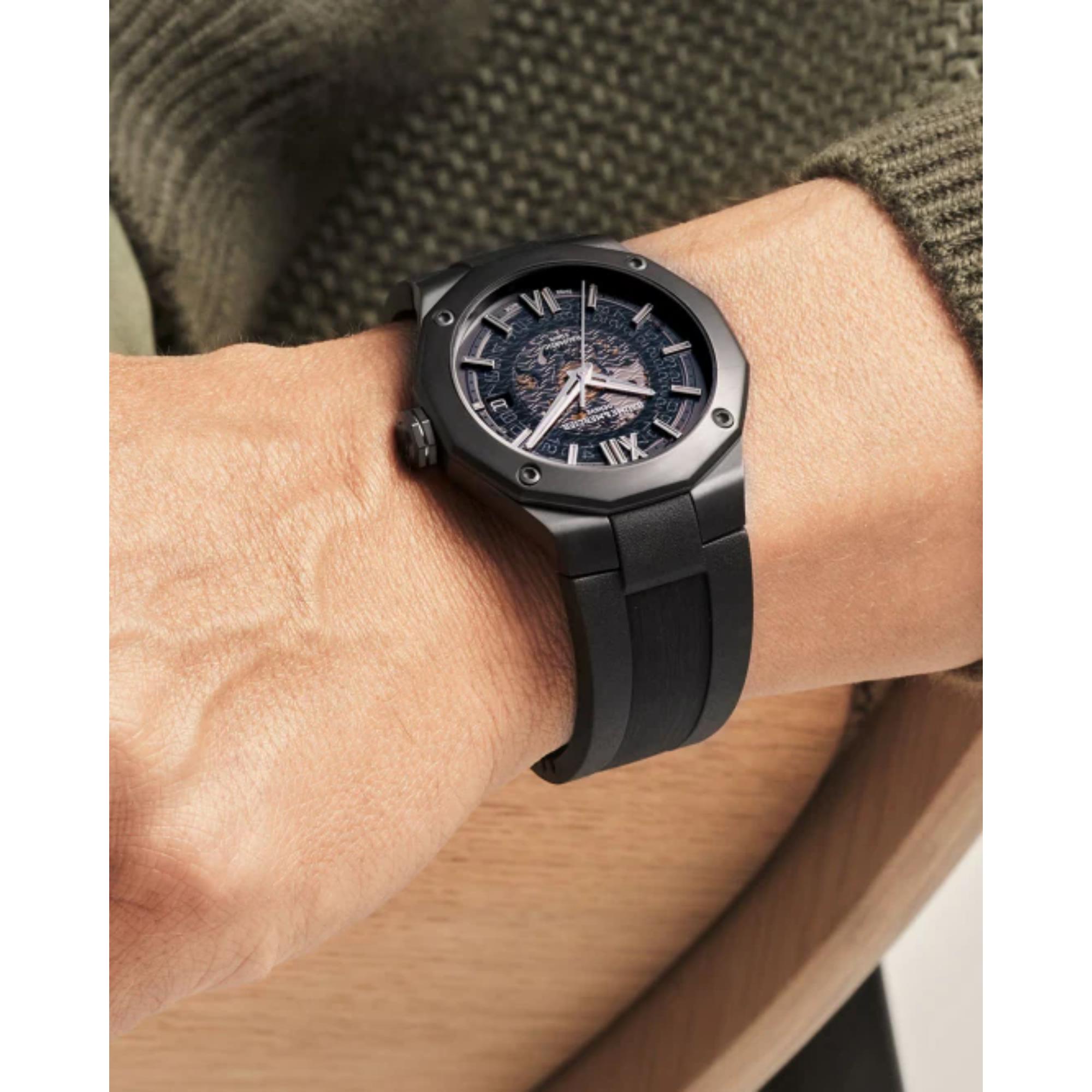 Baume & Mercier Riviera Baumatic Automatic Grey Dial Black Rubber Strap Men's Watch BM0A10617