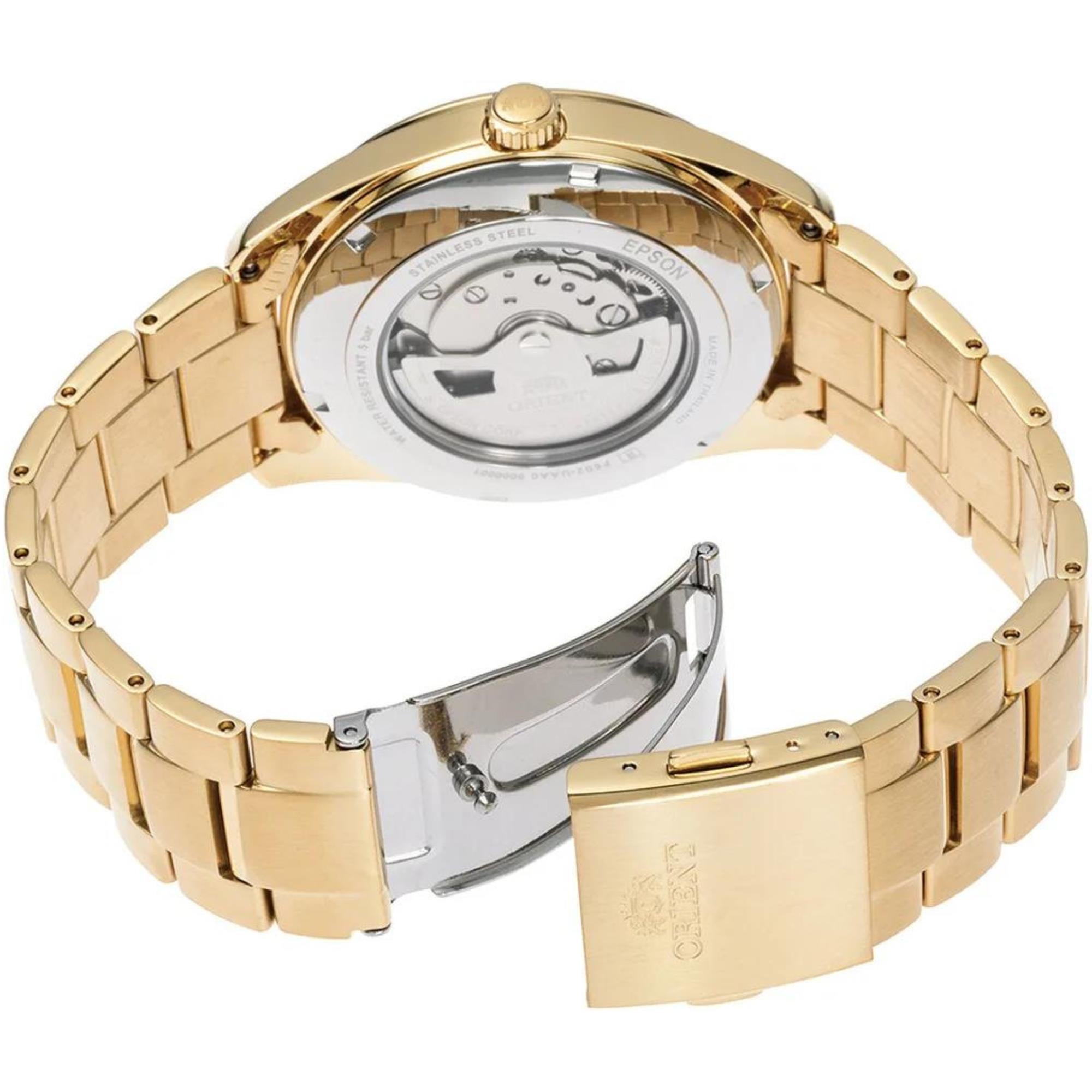Orient Stretto 41mm Semi Skeleton White Dial Steel Mens Automatic Watch RA-AR0007S10B