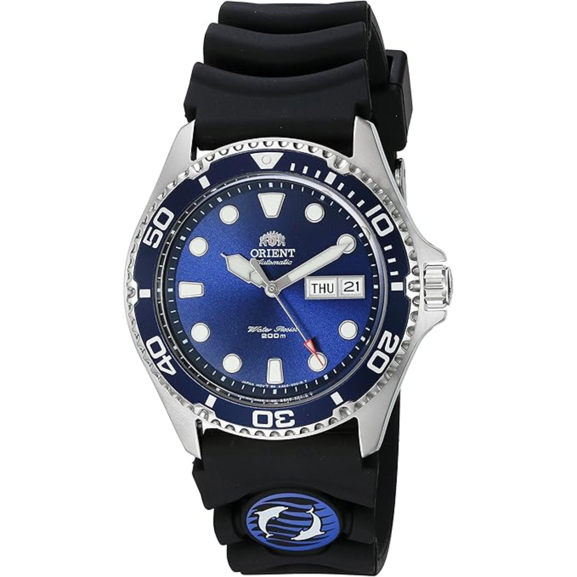 Orient Ray II 41mm Blaues Zifferblatt Silikon Herren Automatik Uhr FAA02008D9