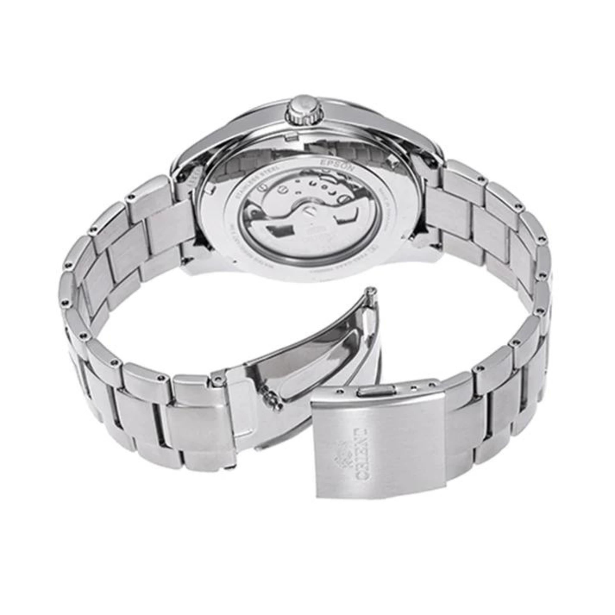 Orient Stretto 41mm Semi Skeleton Red Dial Steel Mens Automatic Watch RA-AR0010R10B