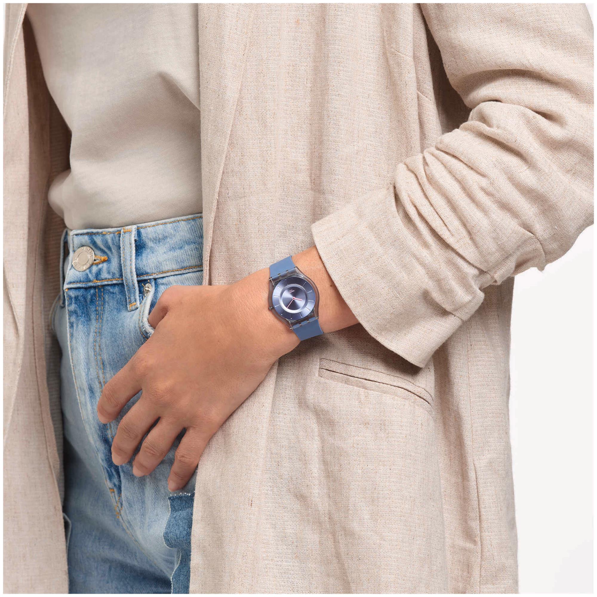 Swatch Denim Blaues Zifferblatt Damenarmbanduhr SS08N100-S14