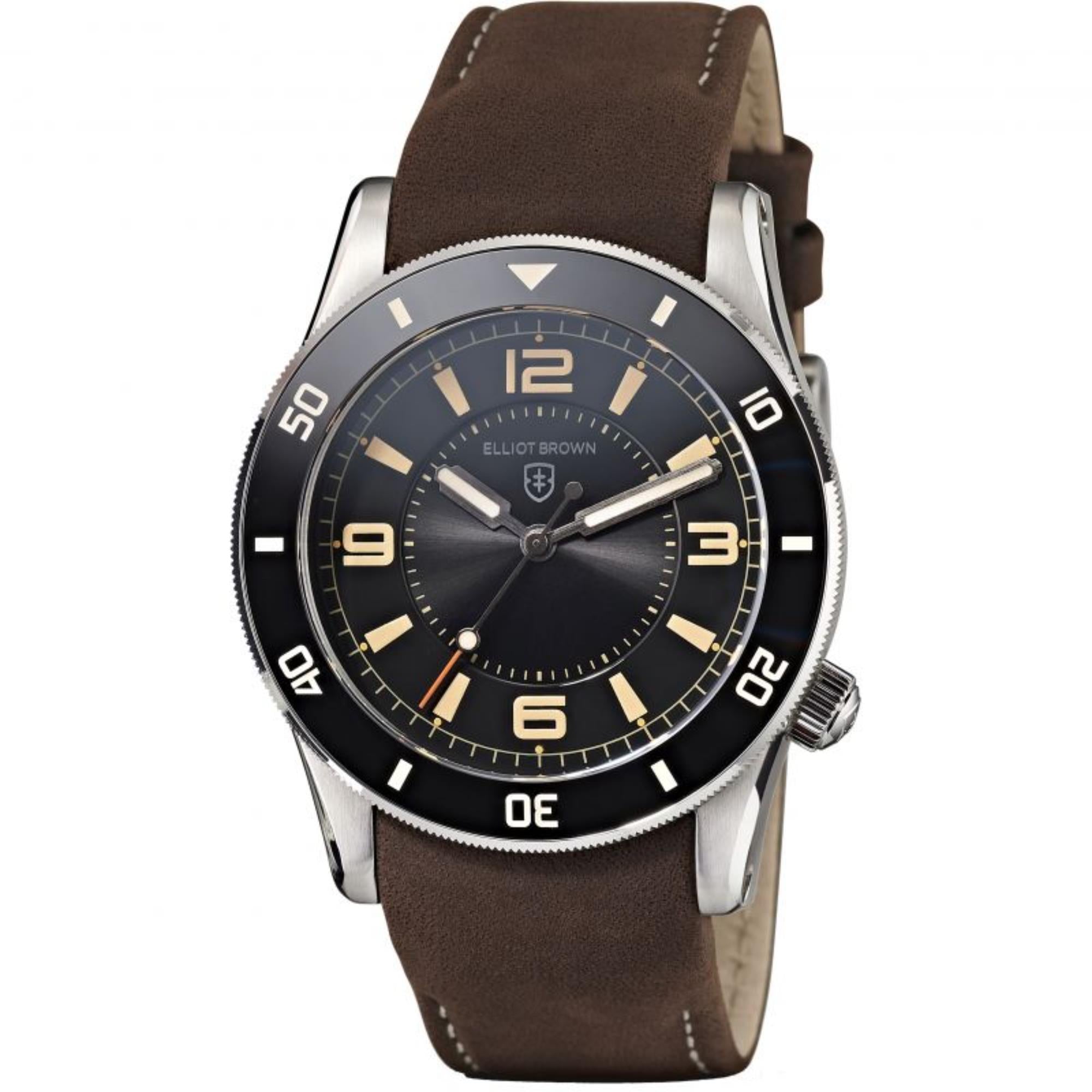 Elliot Brown Bloxworth Heritage Diver Schwarzes Zifferblatt Herren Uhr 929-105-L26