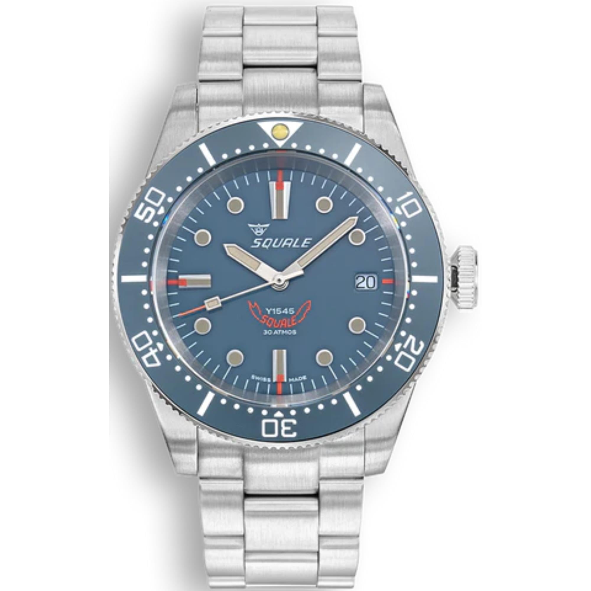 Squale 1545 Automatik Graues Zifferblatt Edelstahlarmband Herren Uhr 1545GG.AC