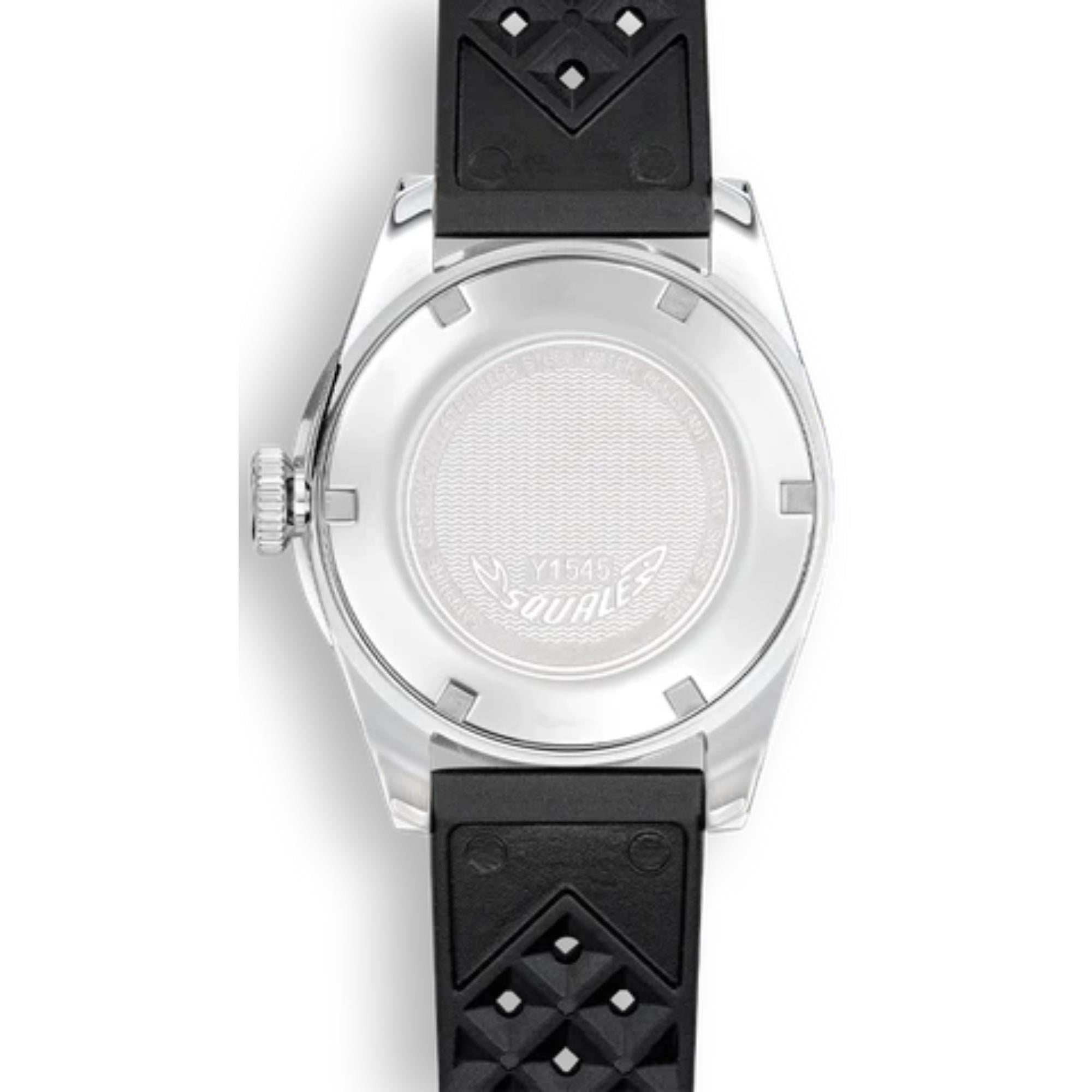 Squale 1545 Automatic Black Dial Black Rubber Strap Men’s Watch 1545BKBKC.HT