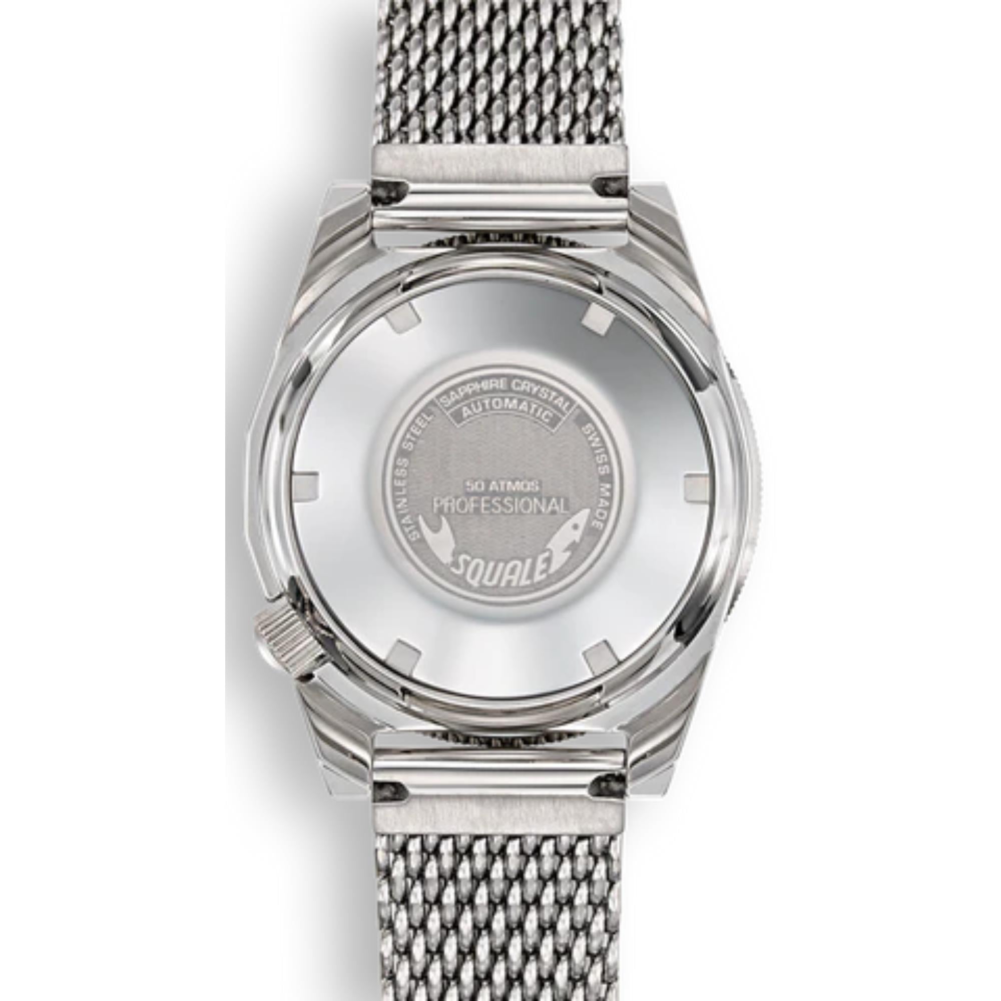 Squale 1521 Ocean Mesh Automatik Blaues Zifferblatt Milanese Edelstahlarmband Herren Uhr 1521OCN.ME20