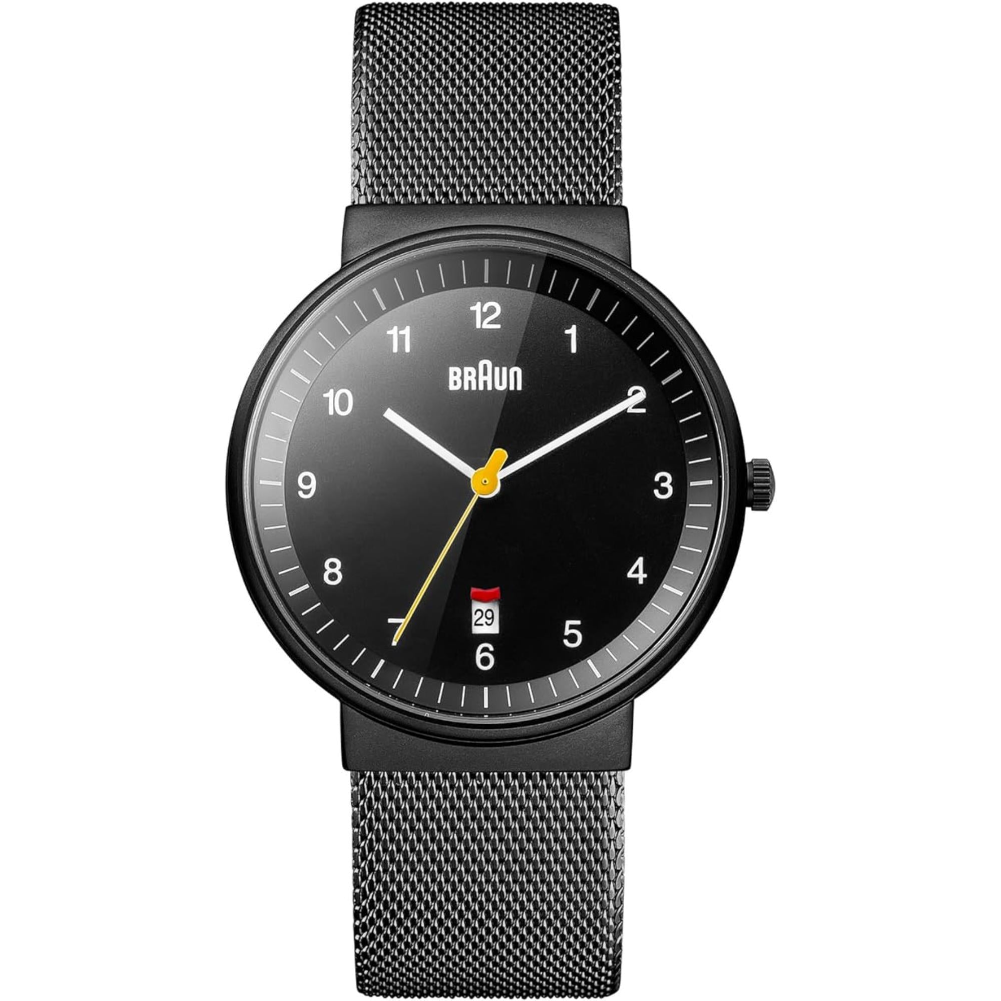 Braun Classic Schwarzes Zifferblatt Herrenarmbanduhr BN0032BKBKMHG