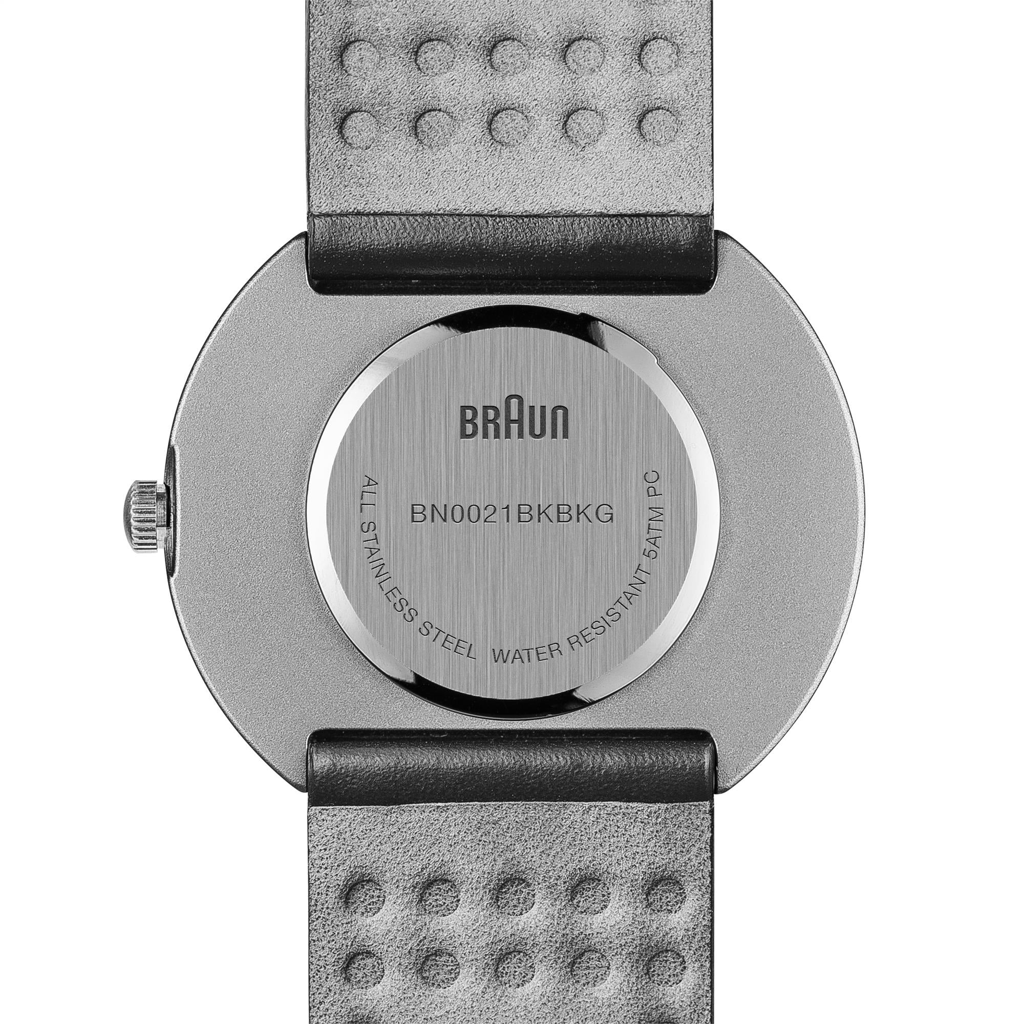 Braun Classic Quarz Schwarz Zifferblatt Schwarzes Lederarmband Herren Uhr BN0021BKBKG