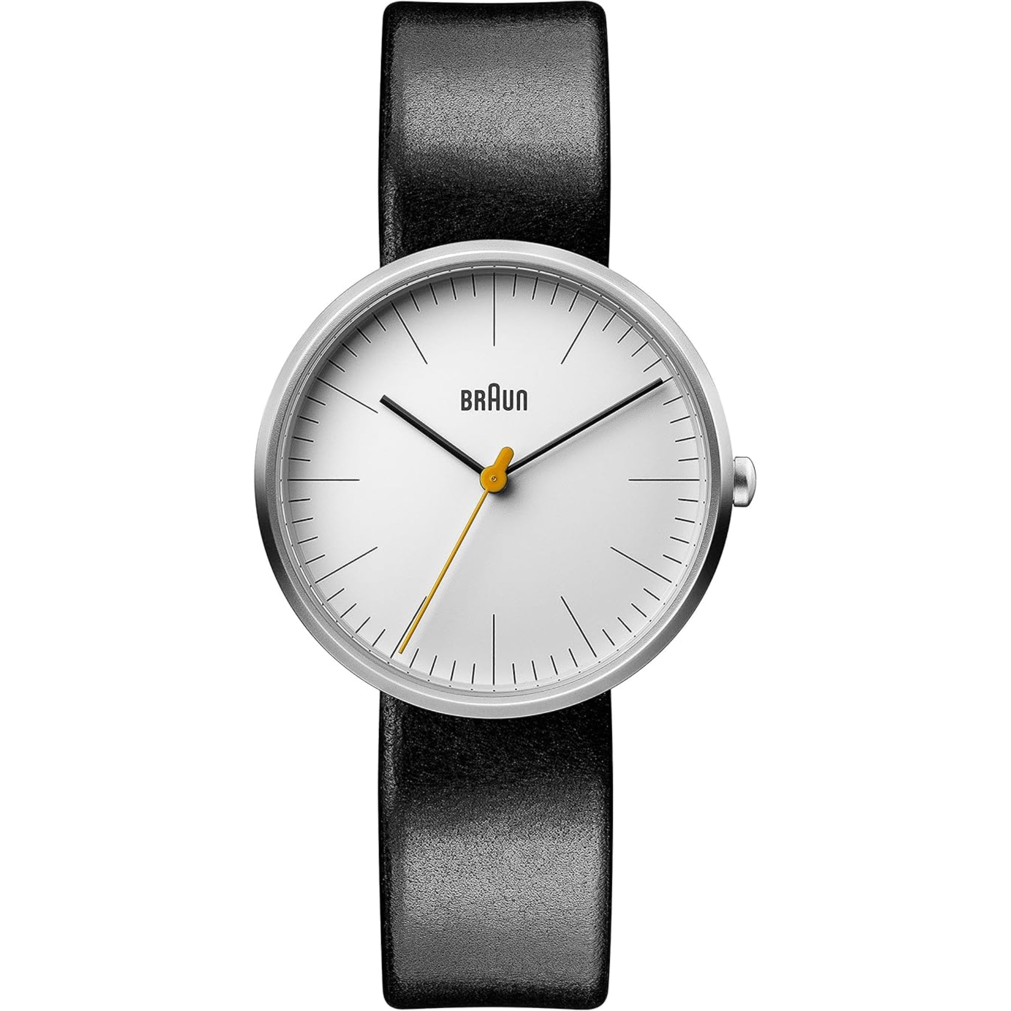 Braun Classic Quarz Weiß Zifferblatt Schwarzes Lederarmband Damen Uhr BN0173WHBKL