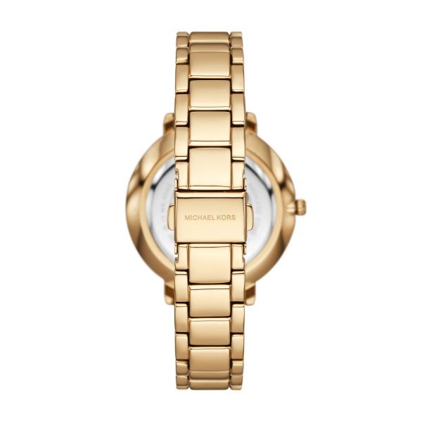 Michael Kors MK4666 gold-tone stainless steel bracelet and deployment clasp detail