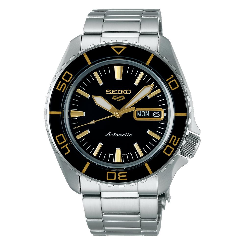 Seiko 5 Sports SKX Blacktone Redux Automatik Schwarz Zifferblatt Edelstahl Armband Herren Uhr SRPK99K1