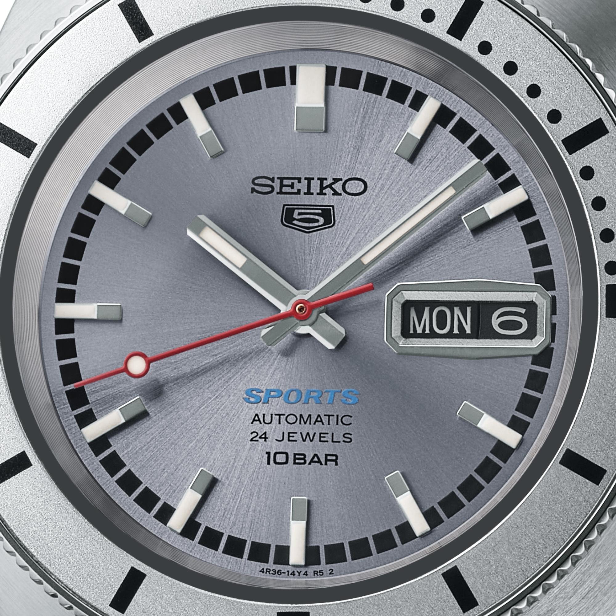 Seiko 5 Sports 'Ash Blue' 1968 Nachbildung Limitierte Auflage Silbernes Zifferblatt Herren Uhr SPRL03K1