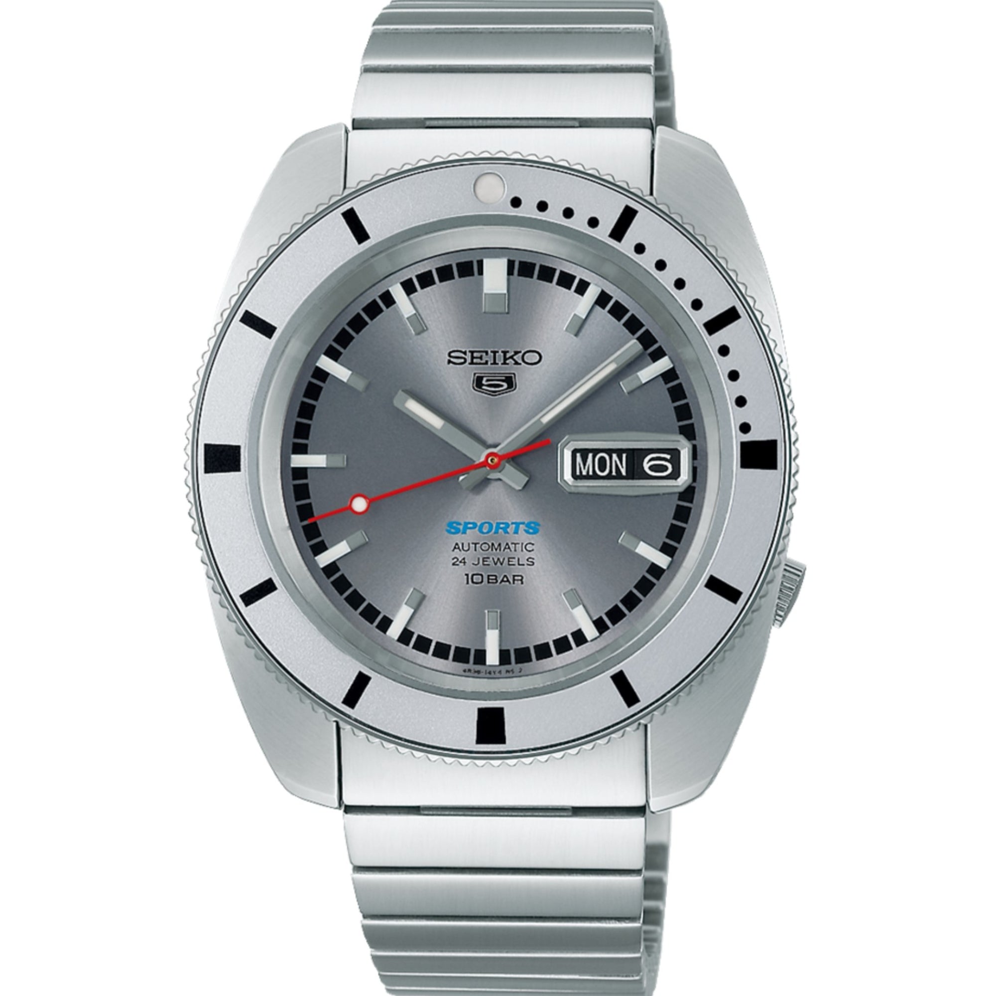 Seiko 5 Sports 'Ash Blue' 1968 Nachbildung Limitierte Auflage Silbernes Zifferblatt Herren Uhr SPRL03K1