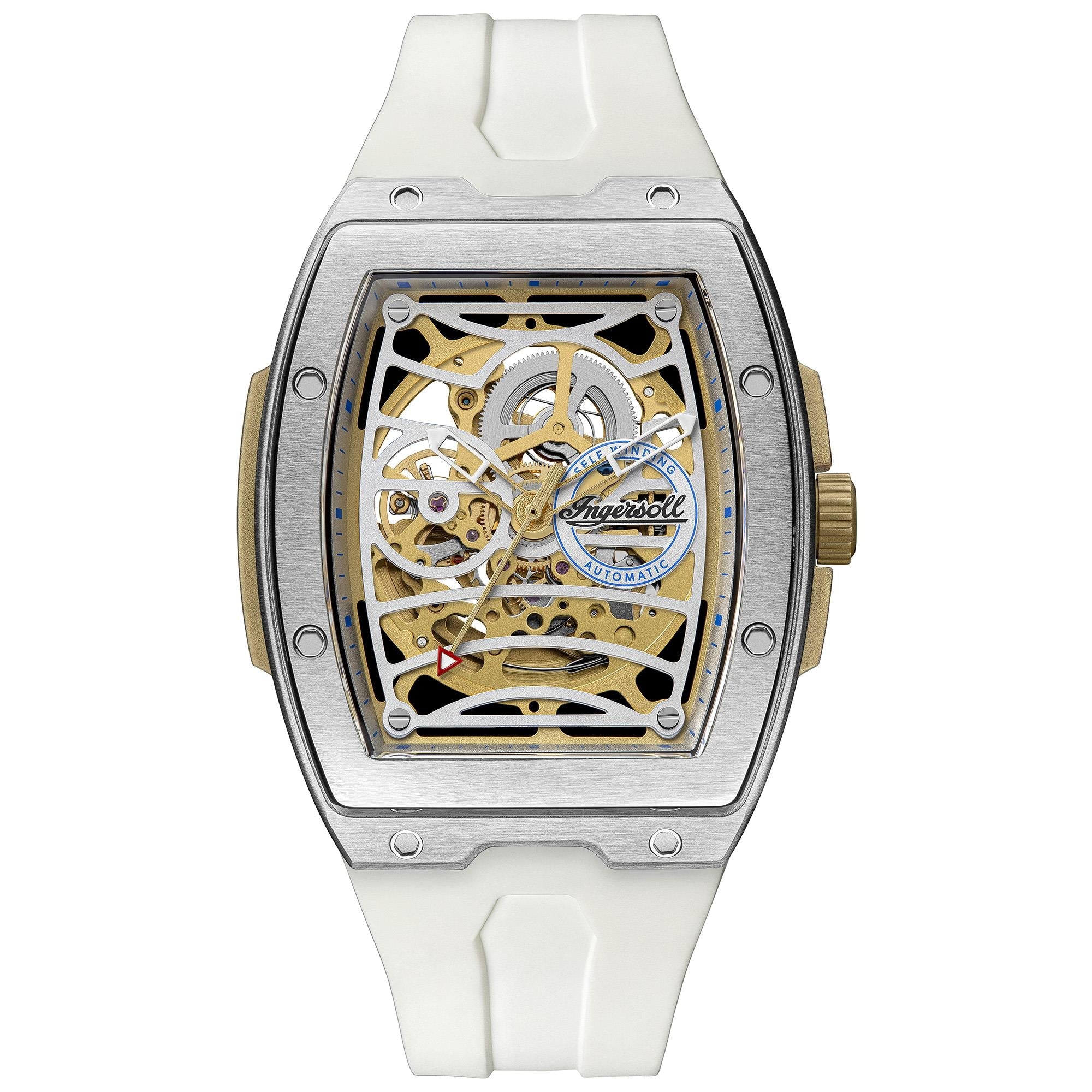 Ingersoll Der Herausforderer Automatik Weißes Zifferblatt Weißes PU-Armband Herren Uhr I12309