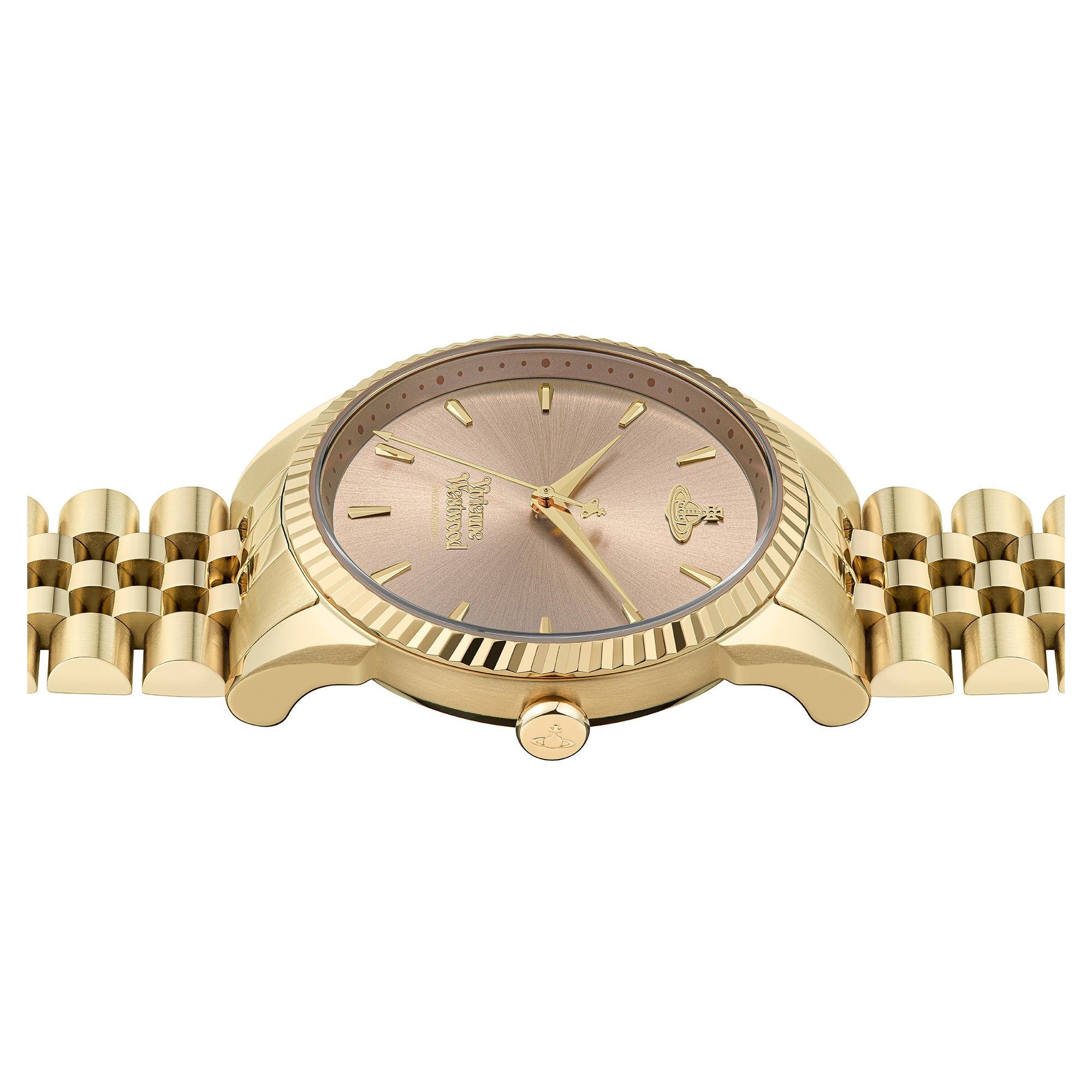 Vivienne Westwood Seymour Quarz Rosa Zifferblatt Stahlarmband Damen Uhr VV240PKGD