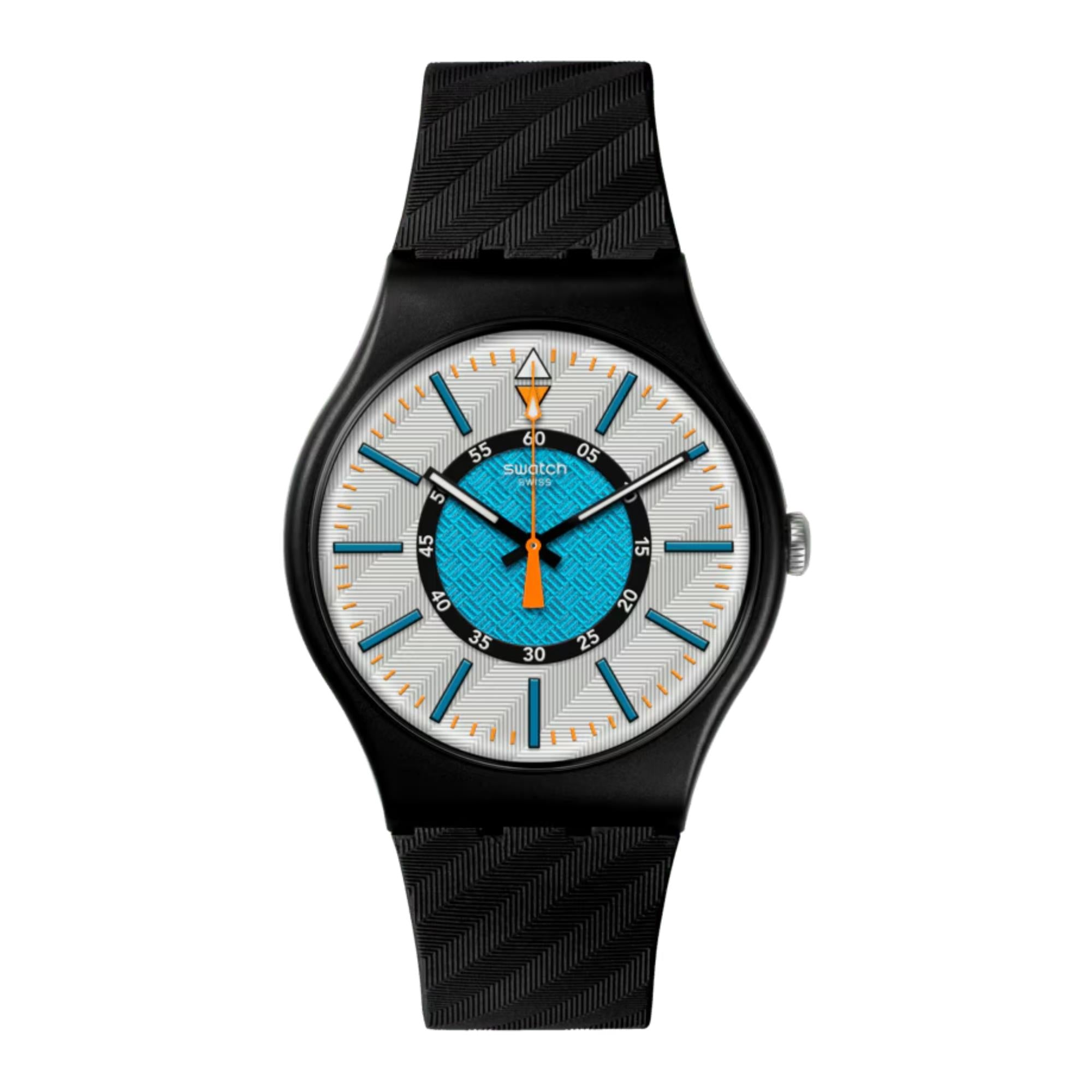 Swatch Good To Gorp Bioceramic Schwarzes Zifferblatt Silikon Uhr SO32B119