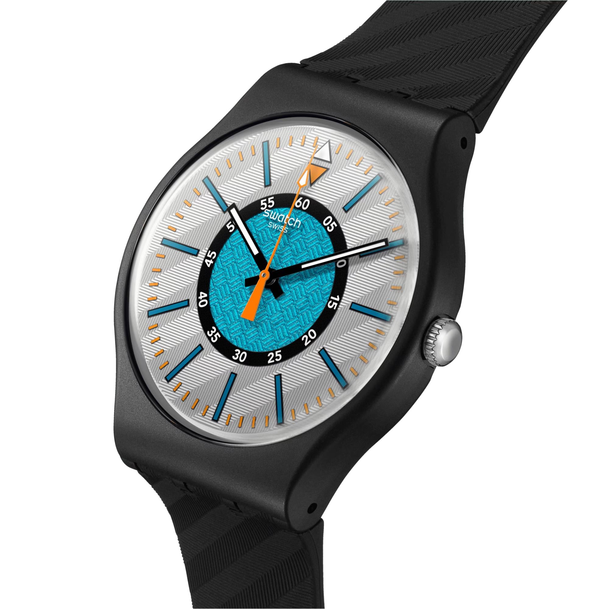 Swatch Good To Gorp Bioceramic Schwarzes Zifferblatt Silikon Uhr SO32B119