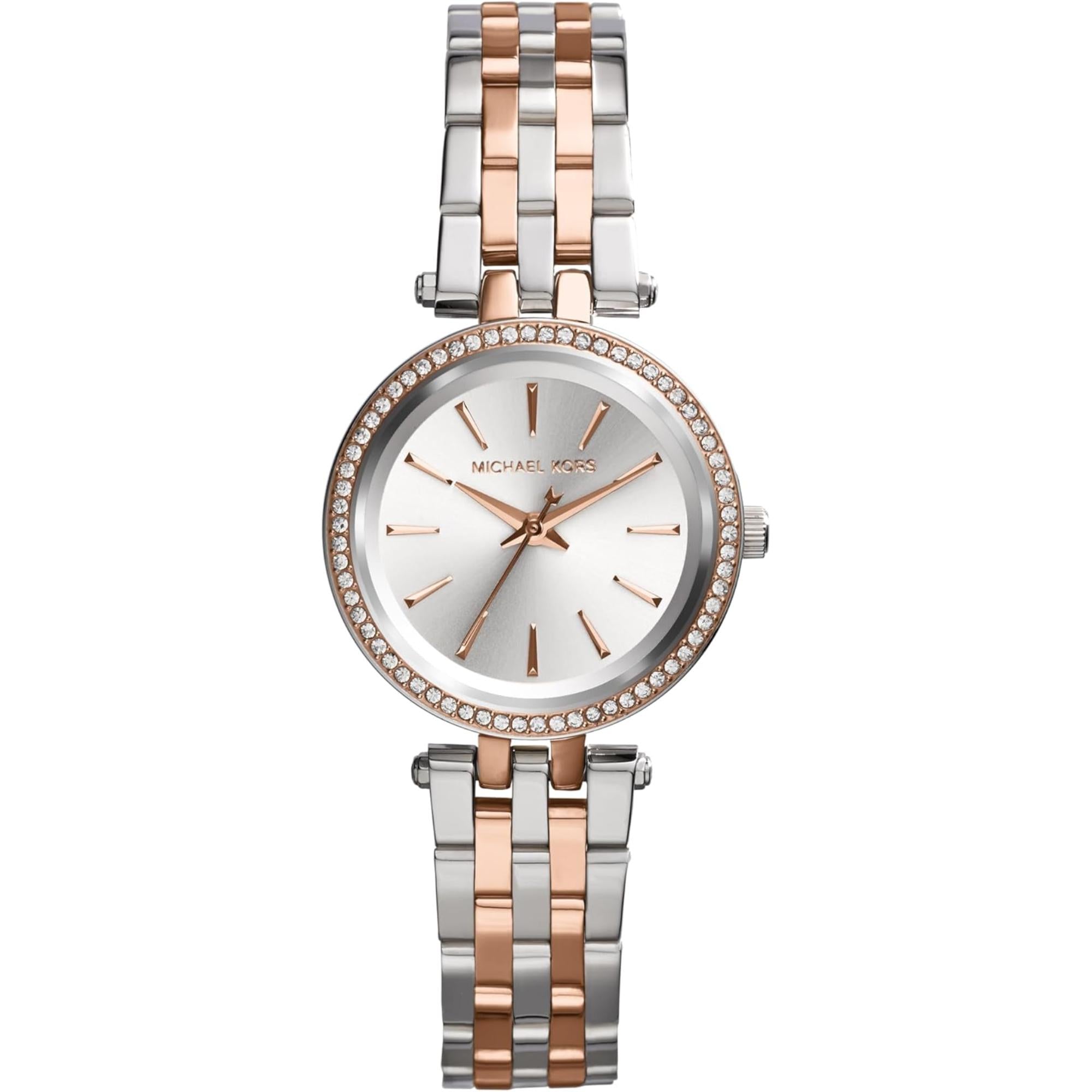 Michael Kors Petite Darci Edelstahl Silbernes Zifferblatt Damen Uhr MK3298