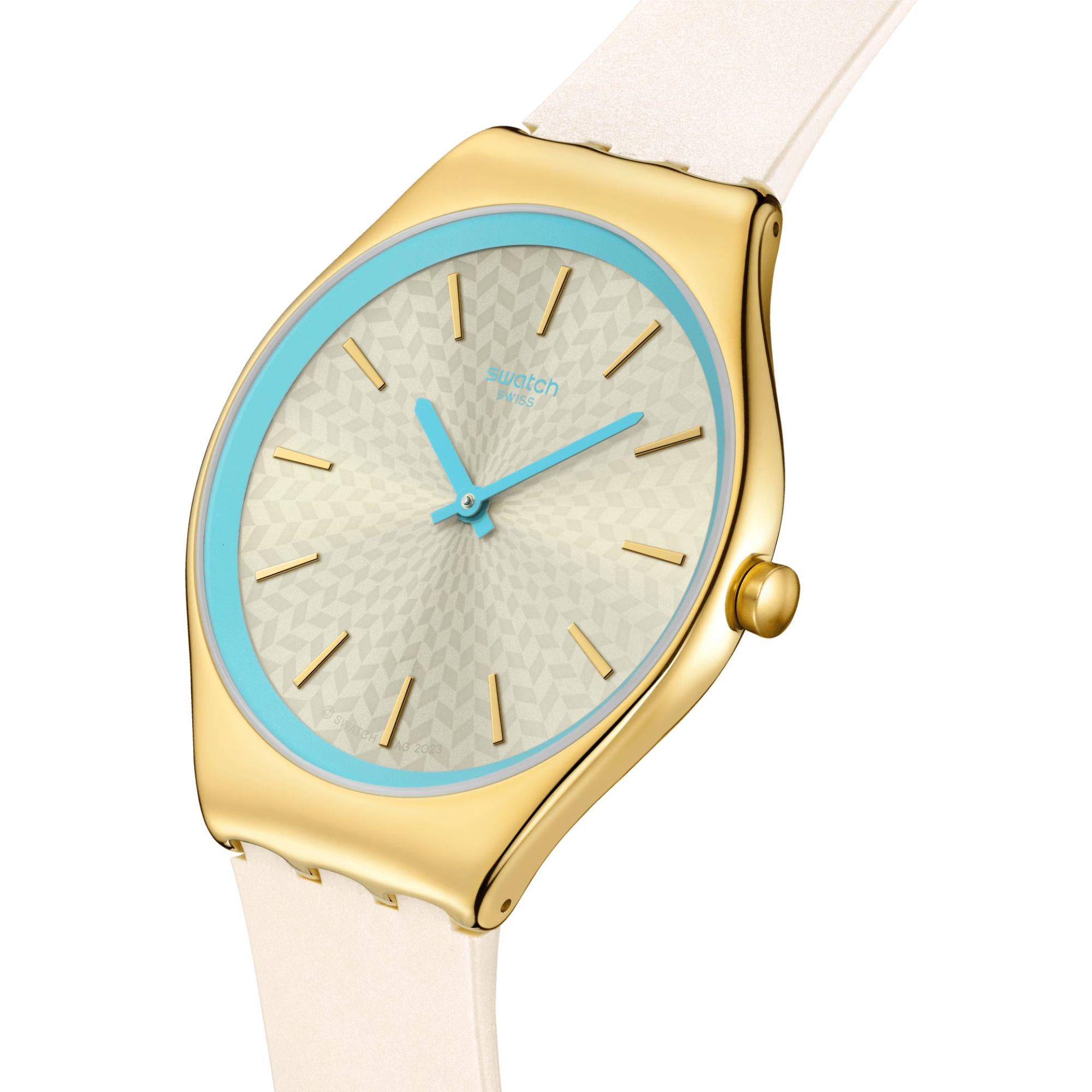 Swatch COCO HO BLU Ivory Dial Silicone Watch SYXG127