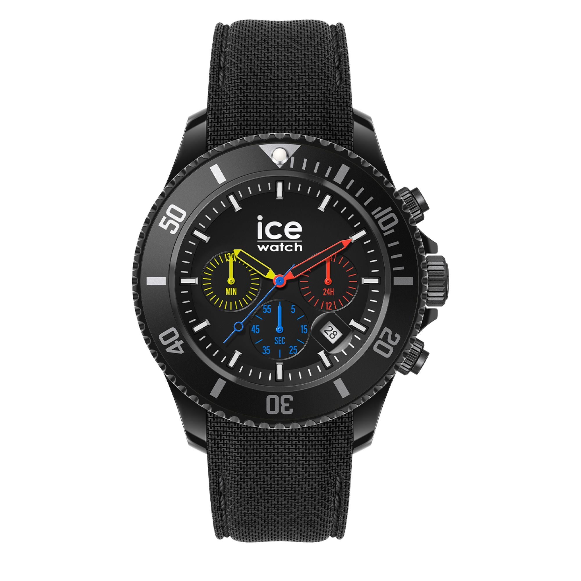 ICE Watch ICE Chrono Trilogy Black Dial Silicone Strap Watch 021600