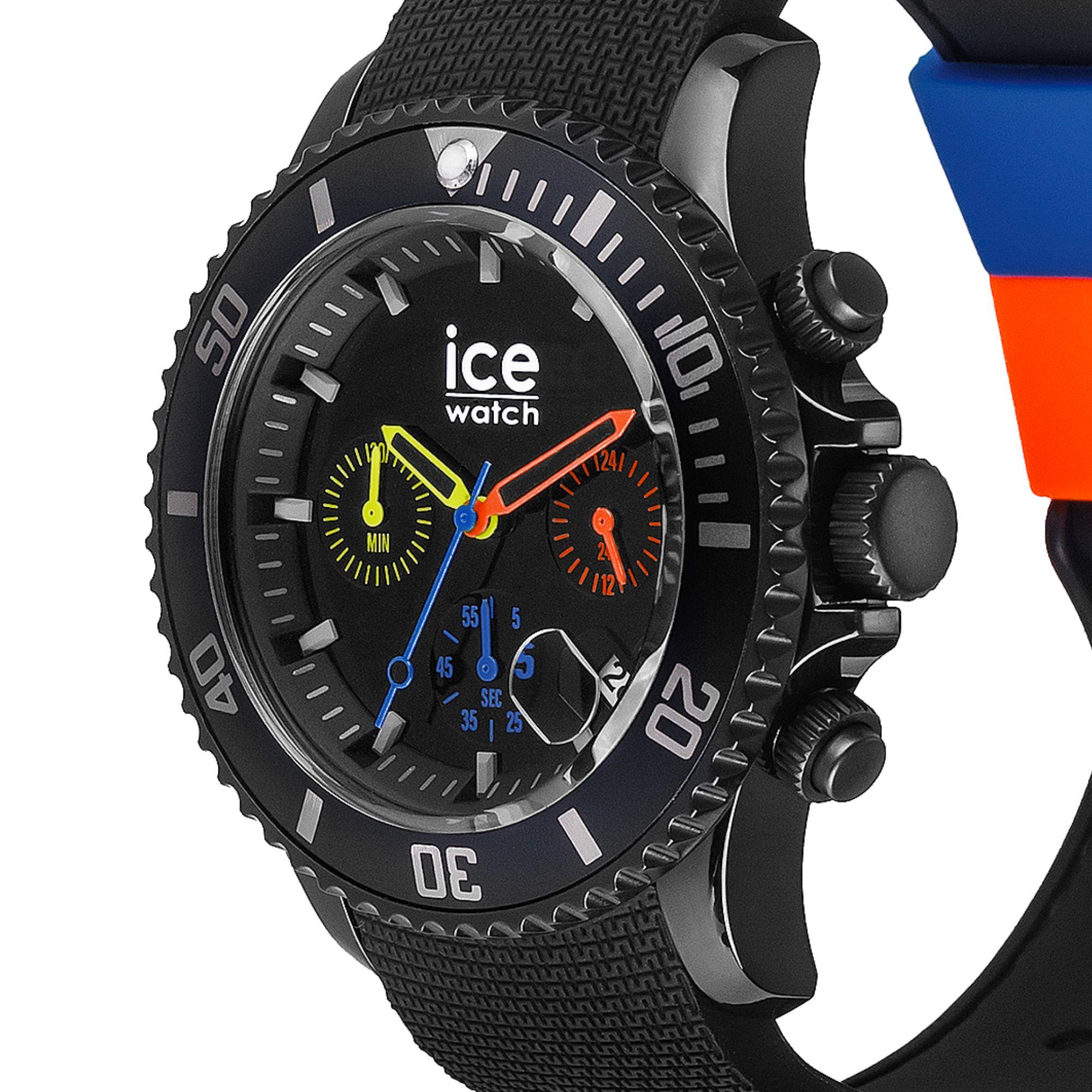 ICE Watch ICE Chrono Trilogy Black Dial Silicone Strap Watch 021600