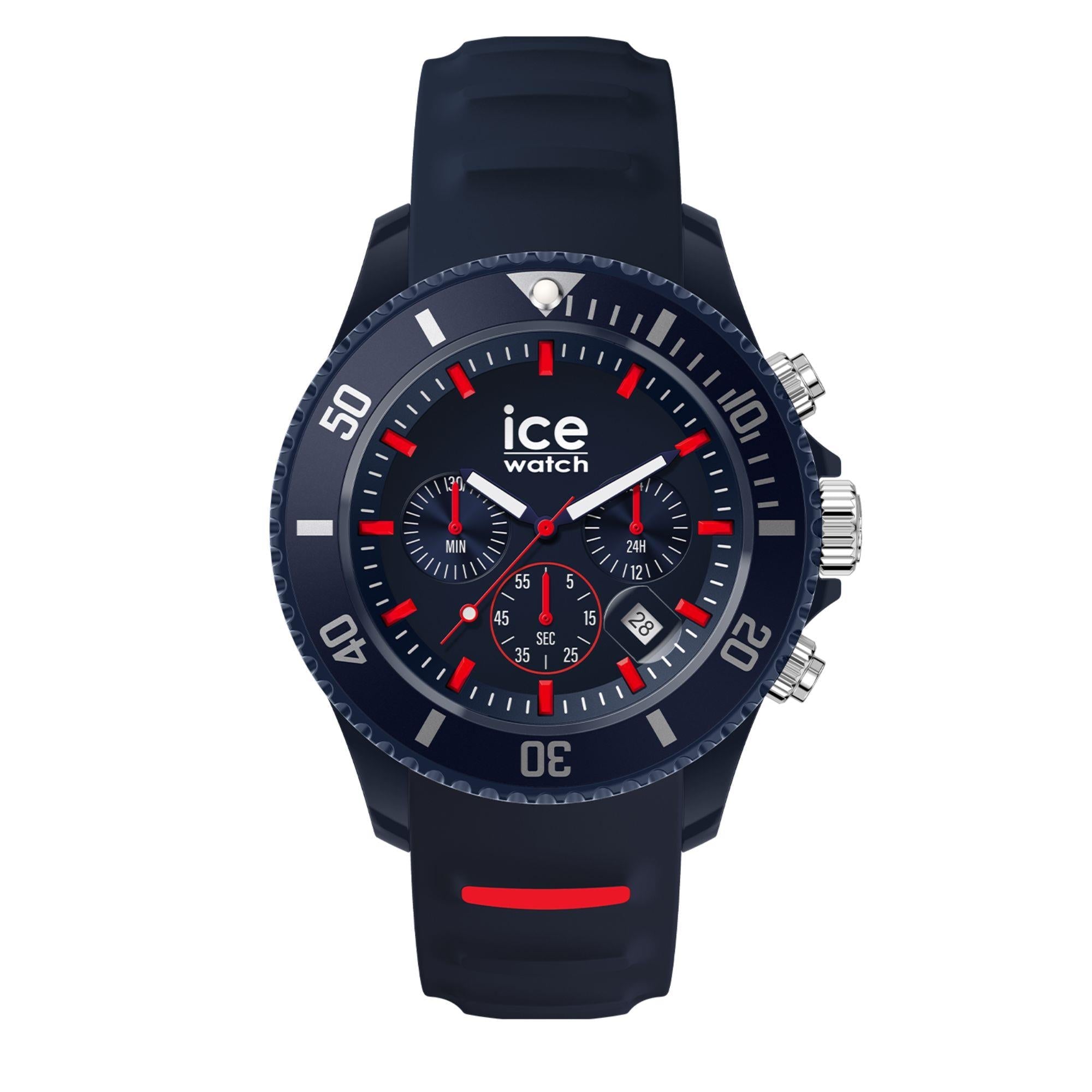 ICE Watch ICE Chrono Blue Red Dial Silicone Strap Watch 021425