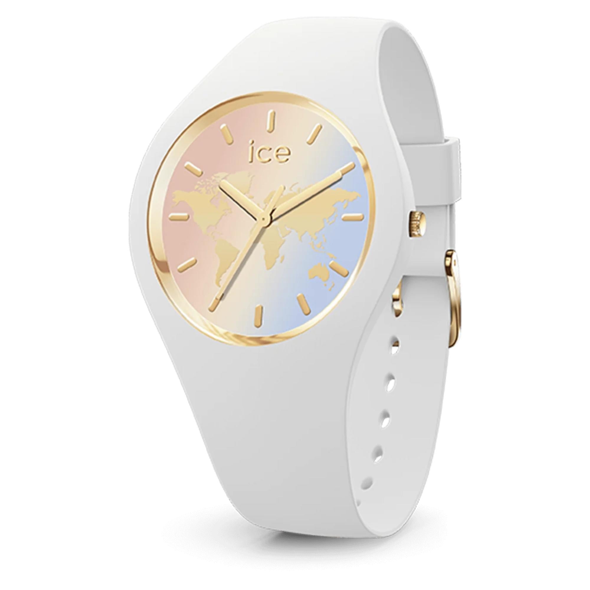 ICE World Sunset Goldene Stunde 3H Silikonarmband Analog Damen Uhr S37 022484