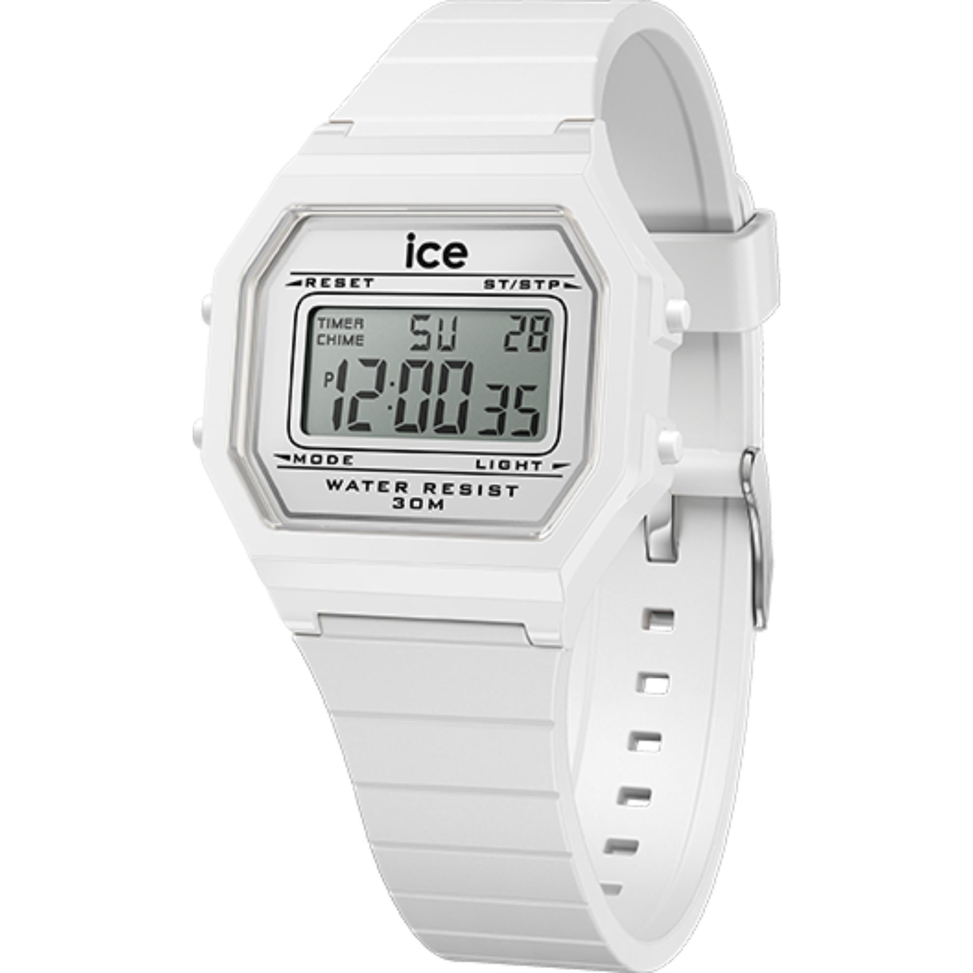 ICE Digit Retro Weiße Digitale Silikonarmband Damen Uhr 022899