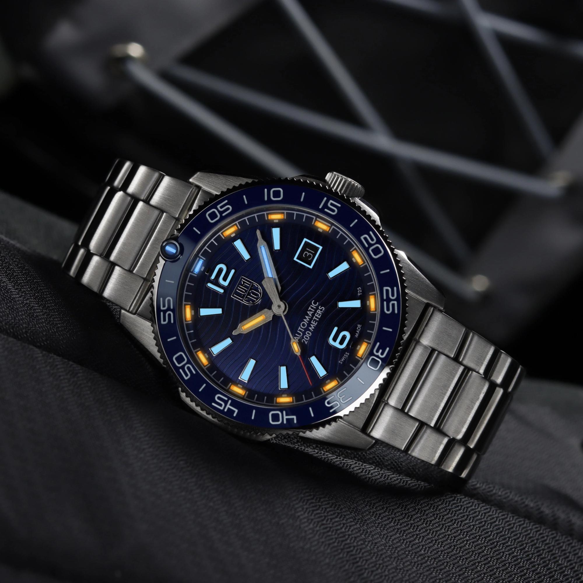 Luminox Pacific Diver Automatik-Uhr aus Edelstahl mit blauem Zifferblatt für Herren XS.3104