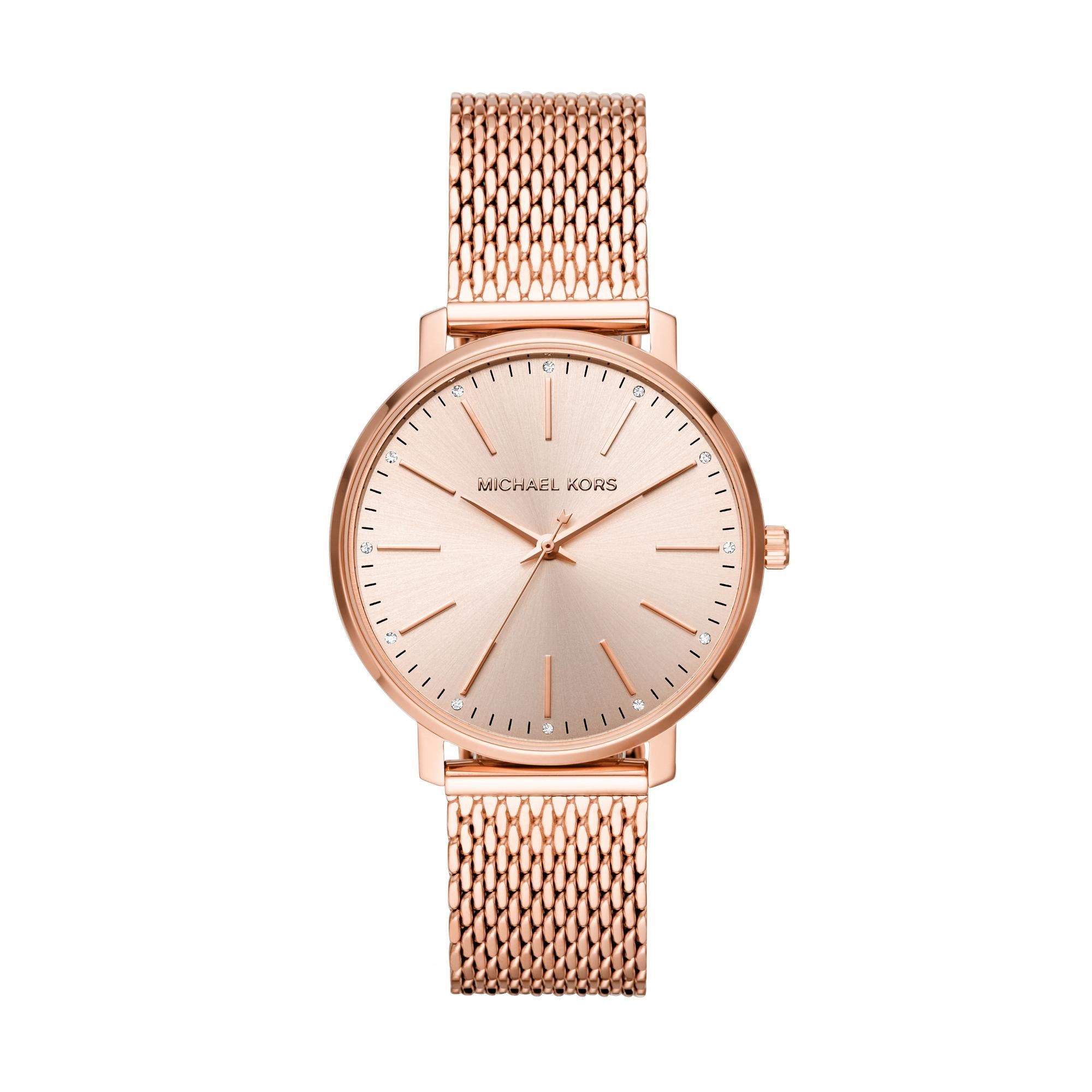 Michael Kors Pyper Roségold-Ton Edelstahl Roségold Zifferblatt Damen Uhr MK4340