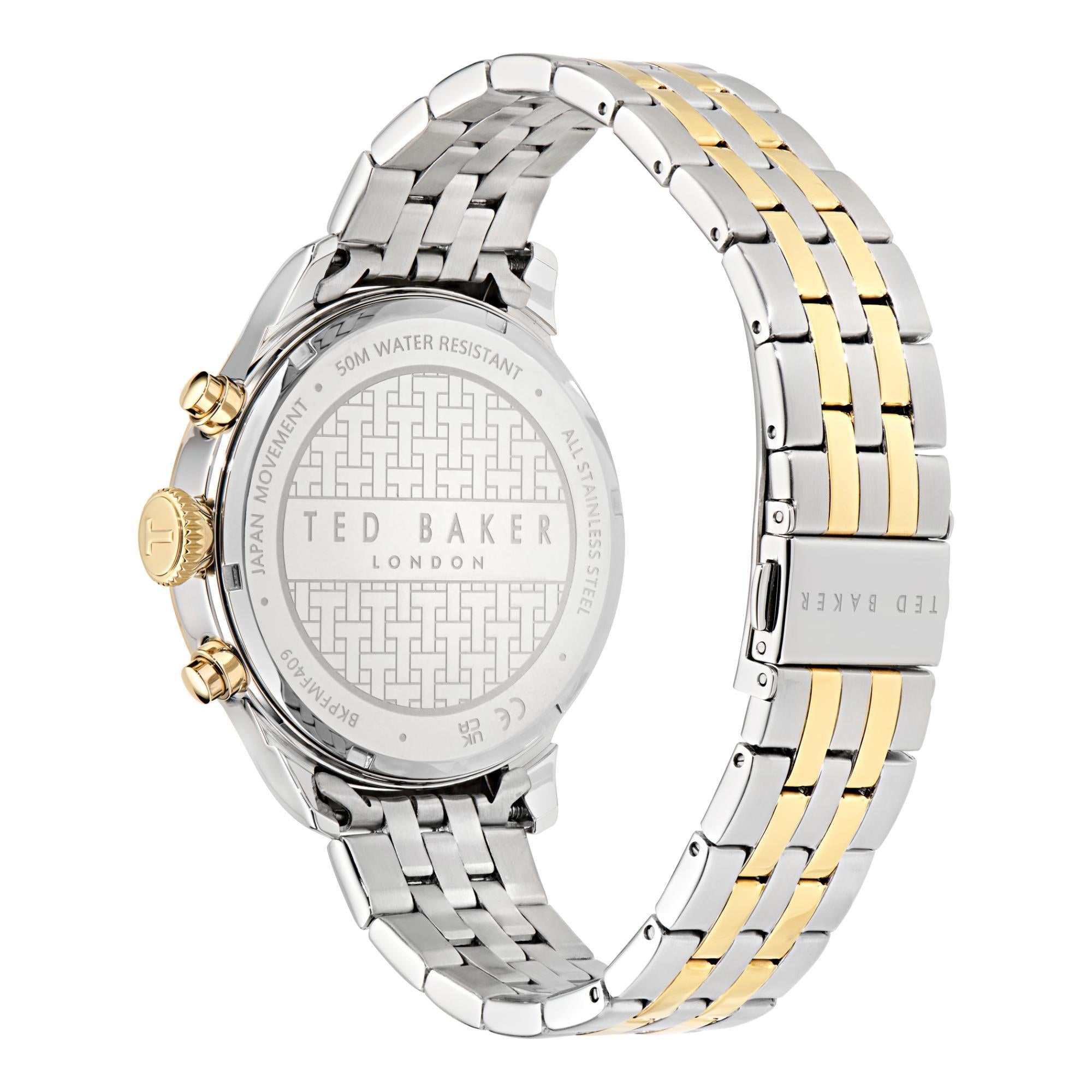 Ted Baker Fulmaar Urban Herrenarmbanduhr, Edelstahl, silbernes Zifferblatt BKPFMF409