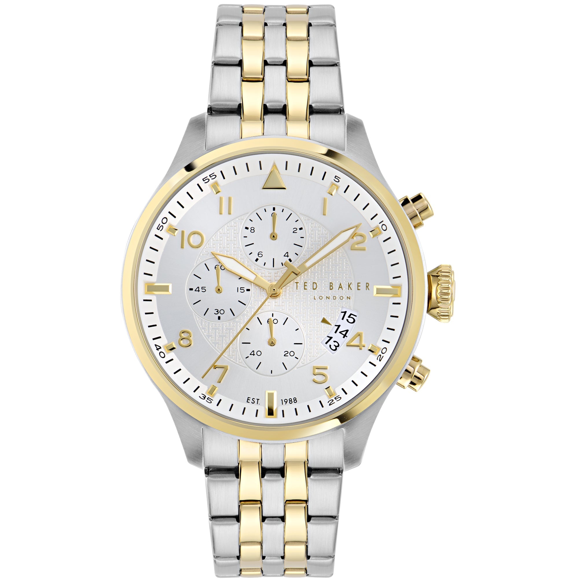 Ted Baker Fulmaar Urban Herrenarmbanduhr, Edelstahl, silbernes Zifferblatt BKPFMF409
