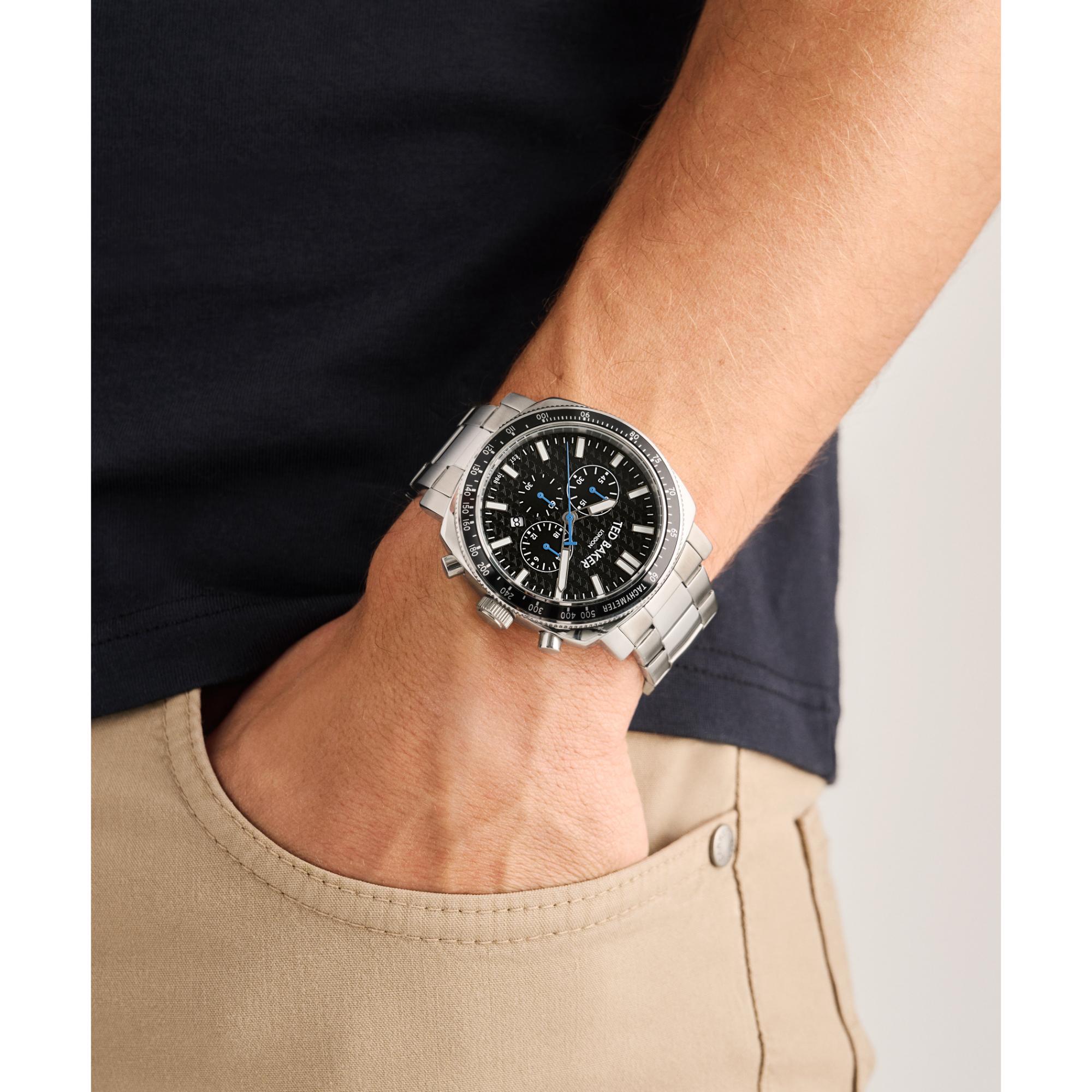 Ted Baker Caine Urban Stainless Steel Black Dial Men's Watch BKPCNS405