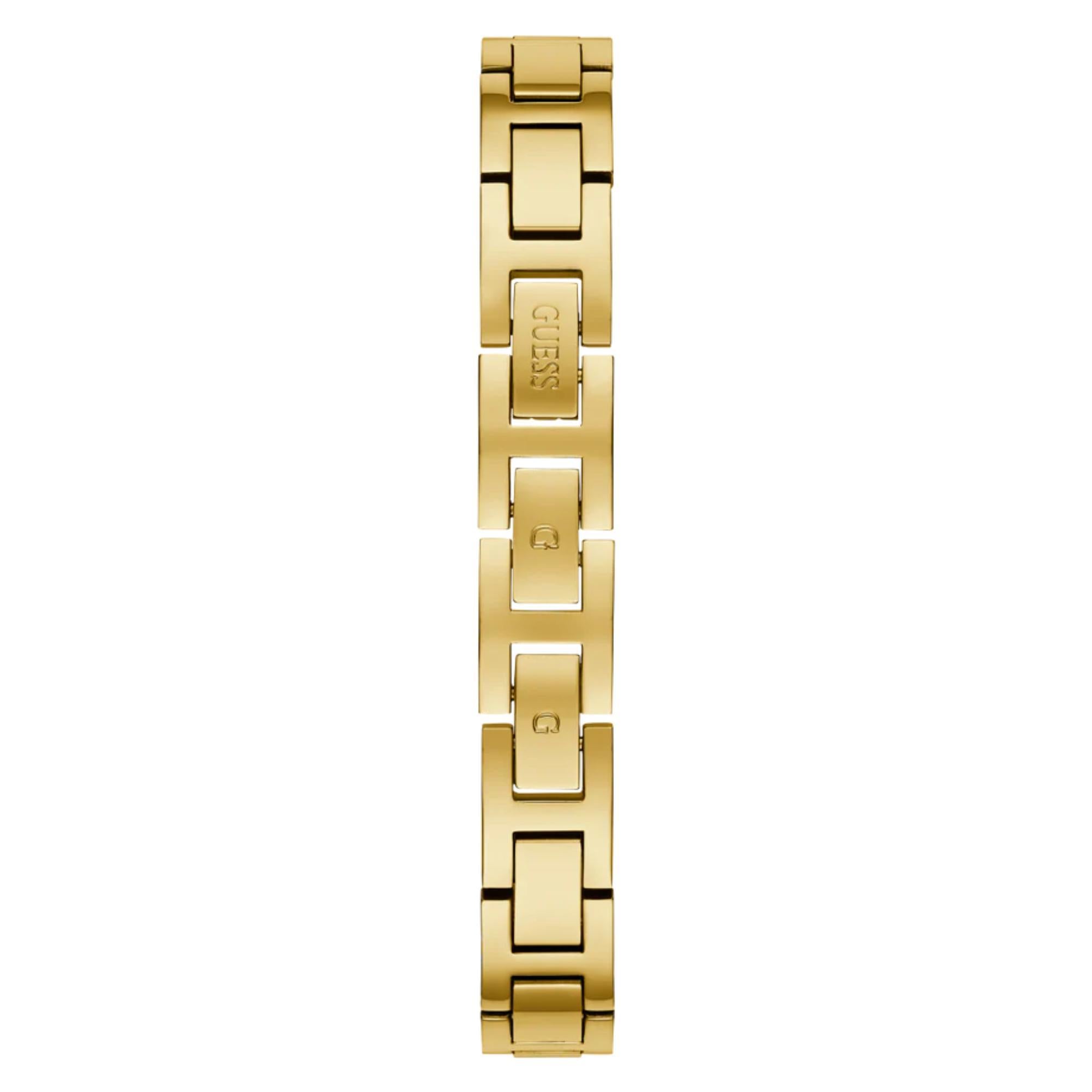 GUESS Damen Goldfarbene Edelstahlarmband Analog Champagner Zifferblatt Uhr GW0022L2