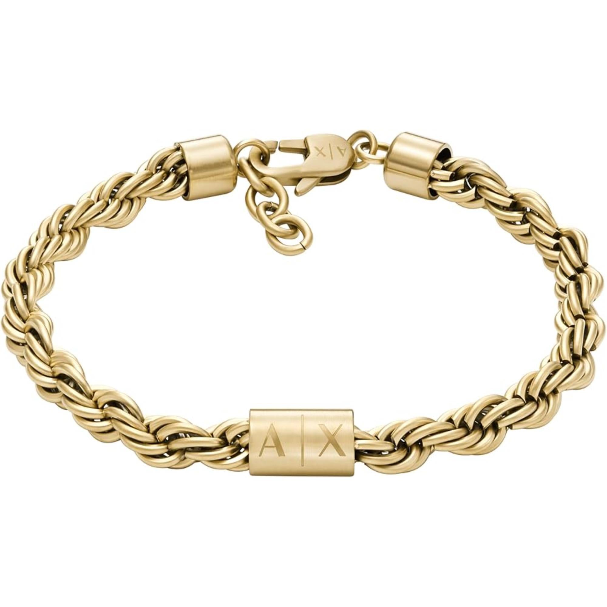 Armani Exchange Goldfarbene Edelstahl Kettenarmband AXG0124710
