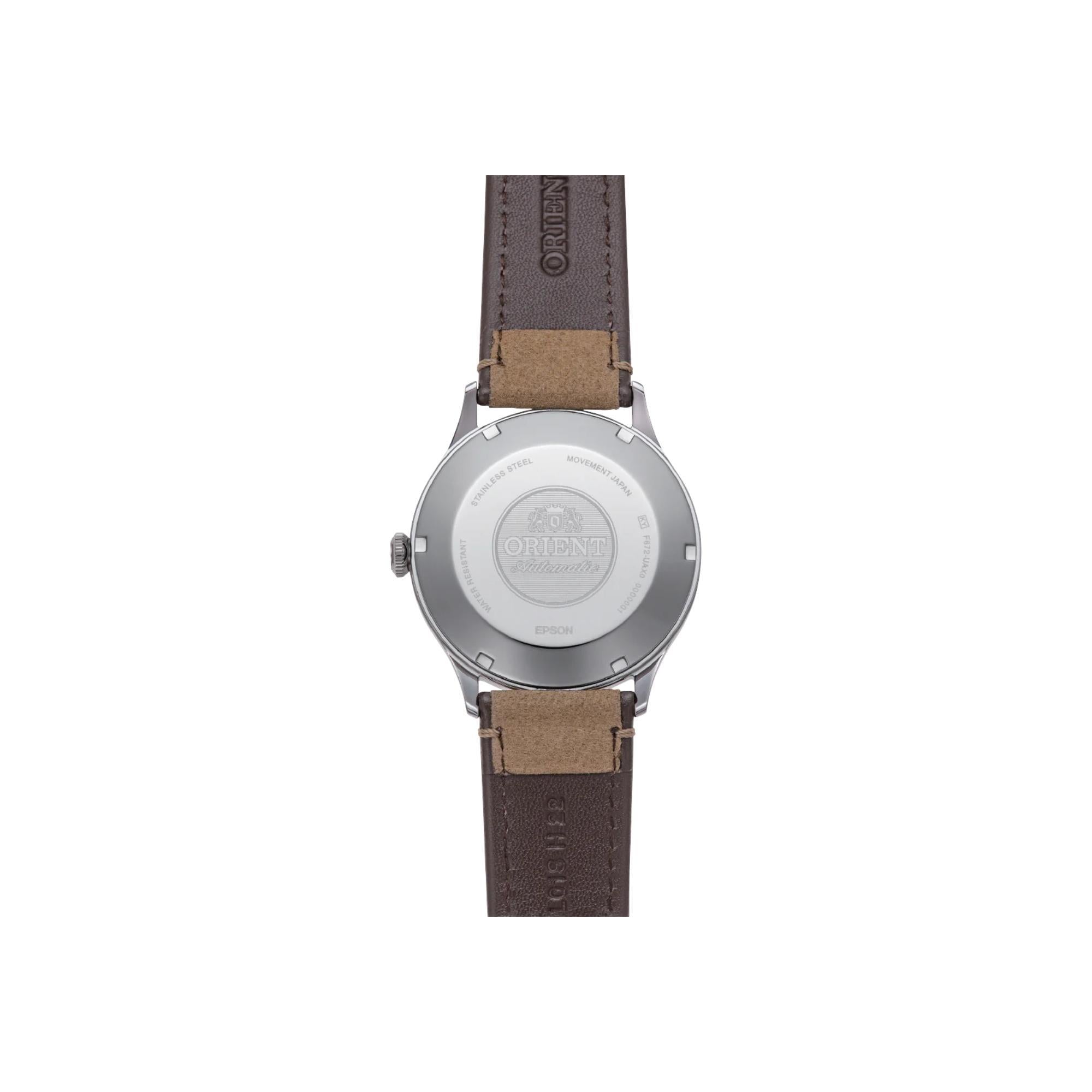 Orient Bambino 42 mm Grünes Zifferblatt Leder Herren Automatik Uhr RA-AC0P01E10B