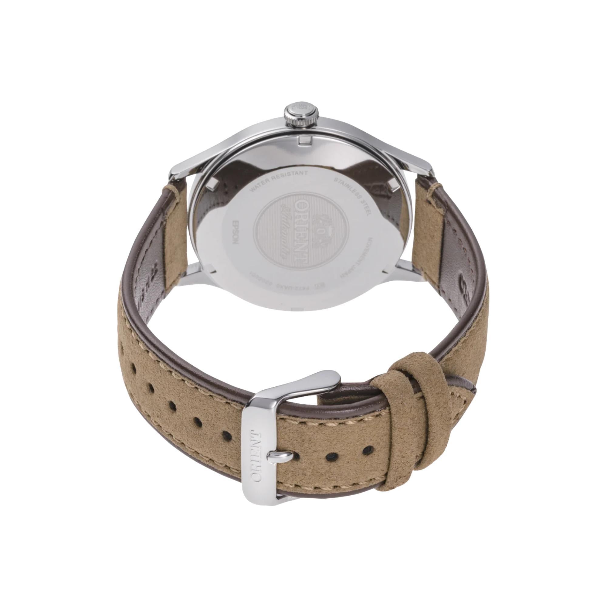 Orient Bambino 42 mm Grünes Zifferblatt Leder Herren Automatik Uhr RA-AC0P01E10B