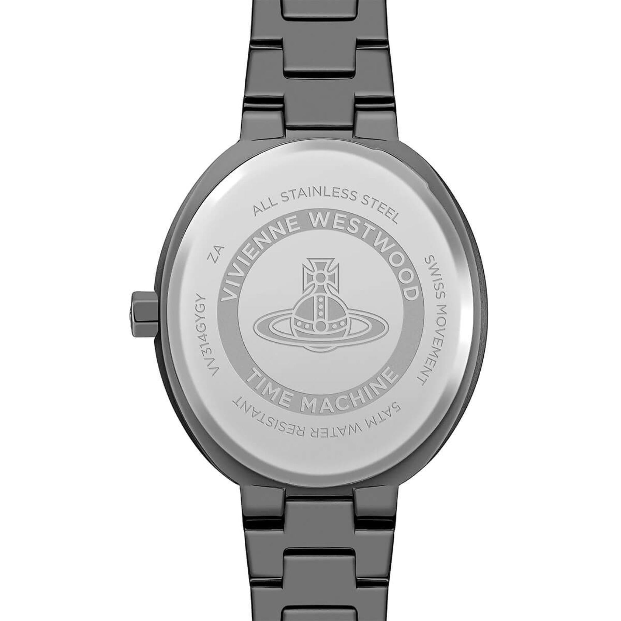 Vivienne Westwood Armour Graues Zifferblatt Gunmetal Armband Damen Uhr VV314GYGY